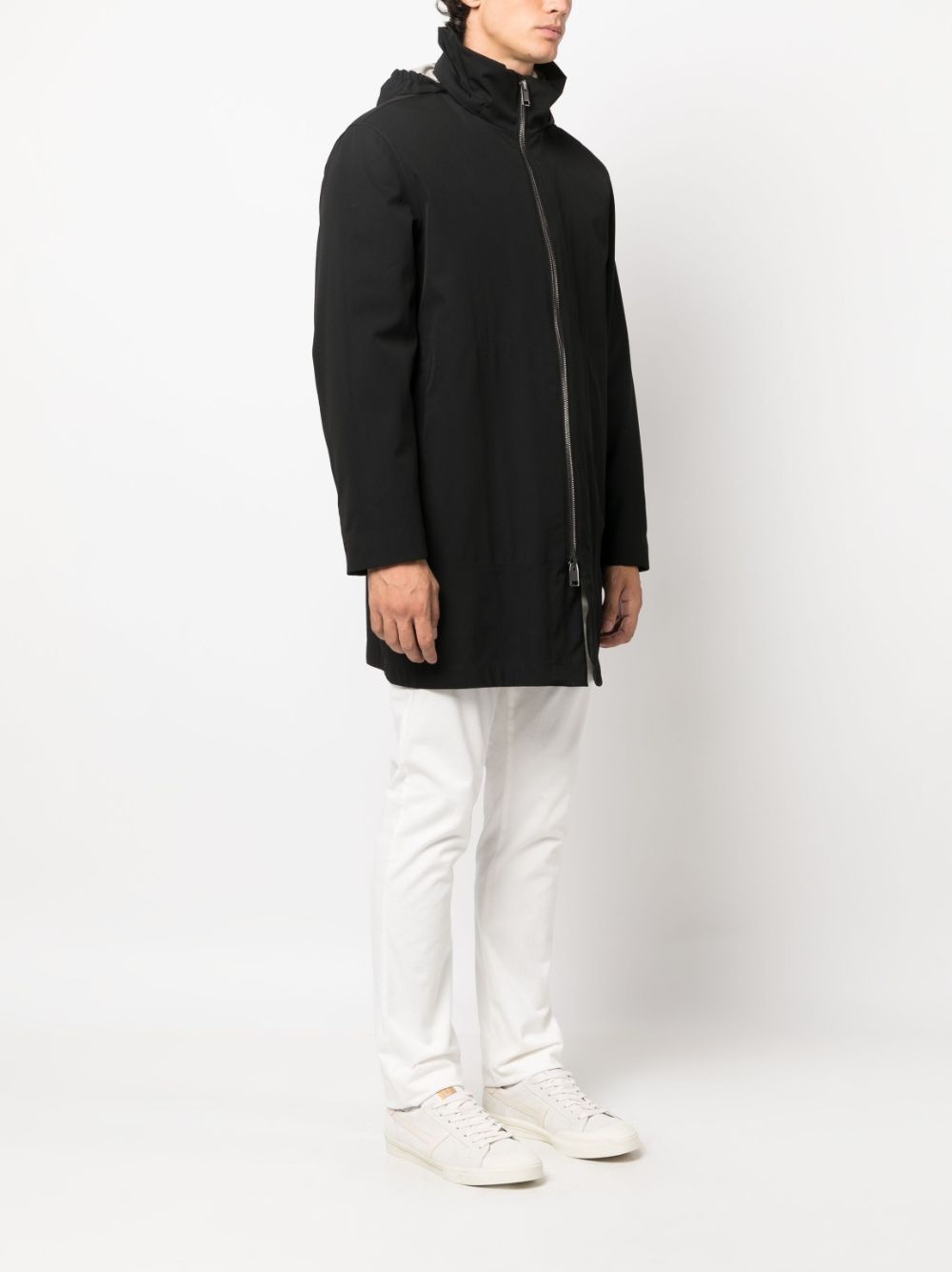 hooded cashmere-blend parka coat - 3