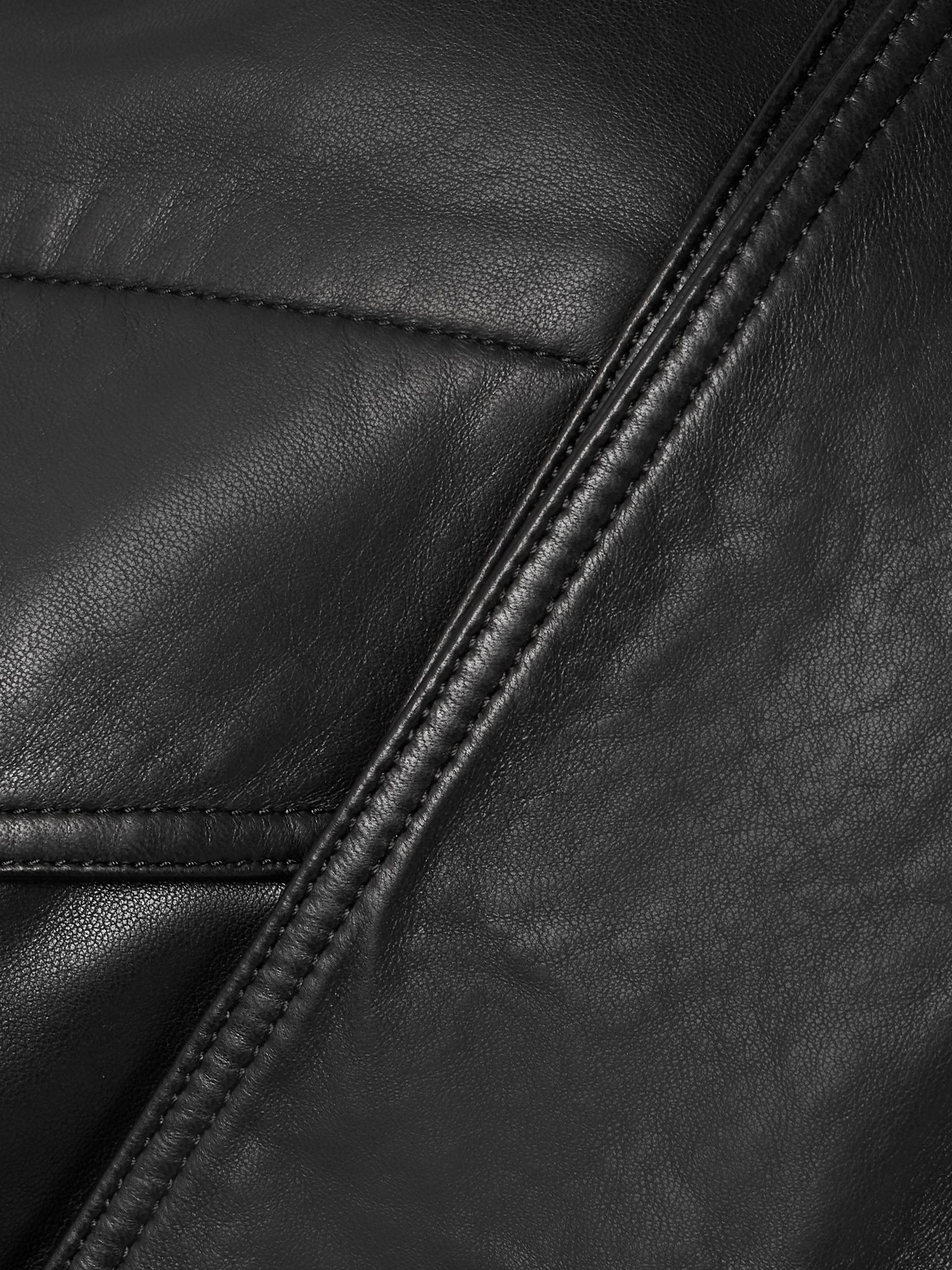 Ariste oversized paneled leather jacket Black - 6