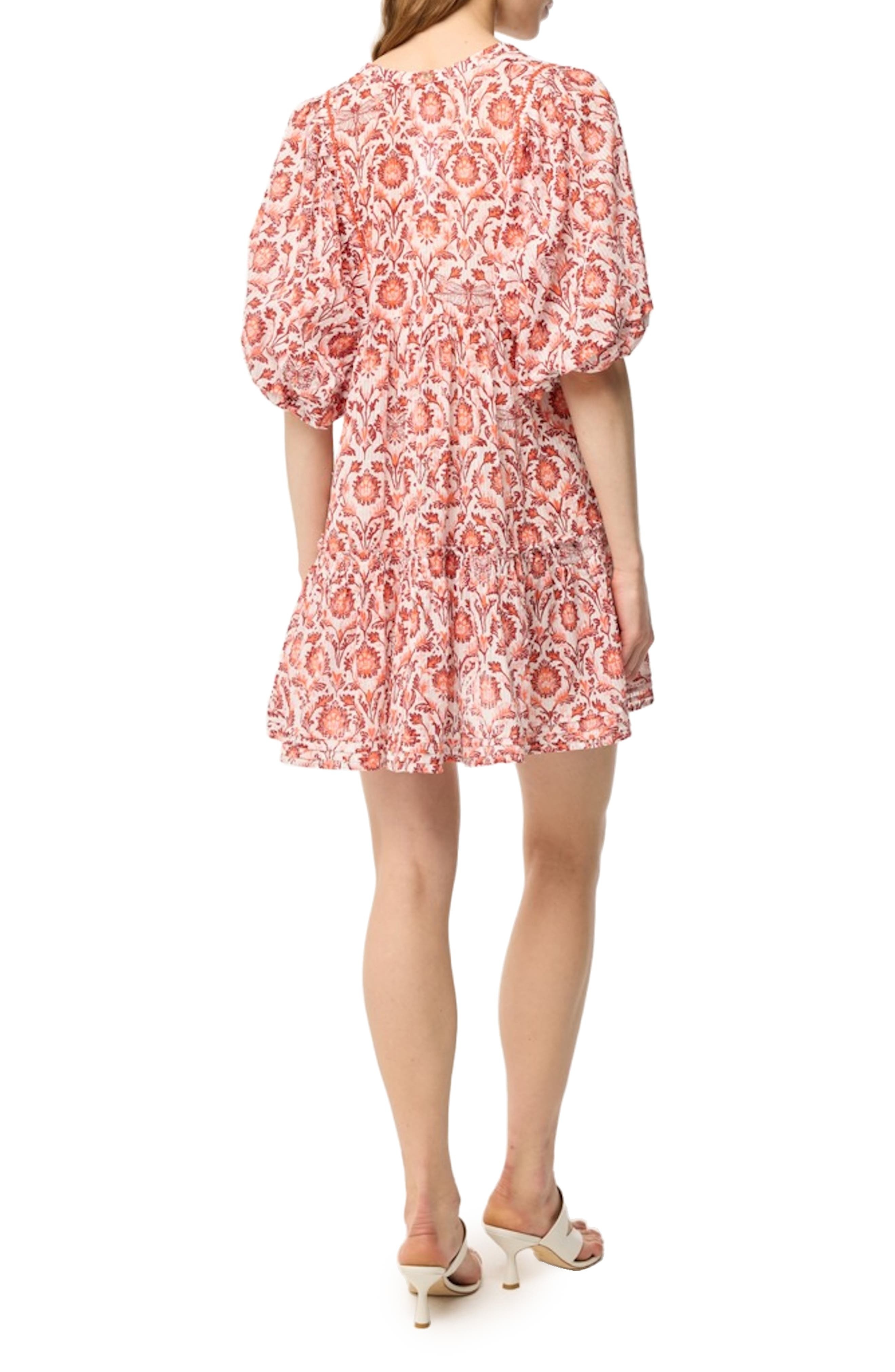 Poupette St Barth Aria Print Cotton Cover-Up Minidress in Pink Victorian at Nordstrom - 2