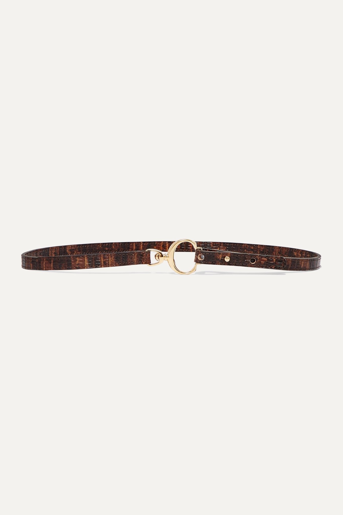 Lizard-effect leather belt - 1