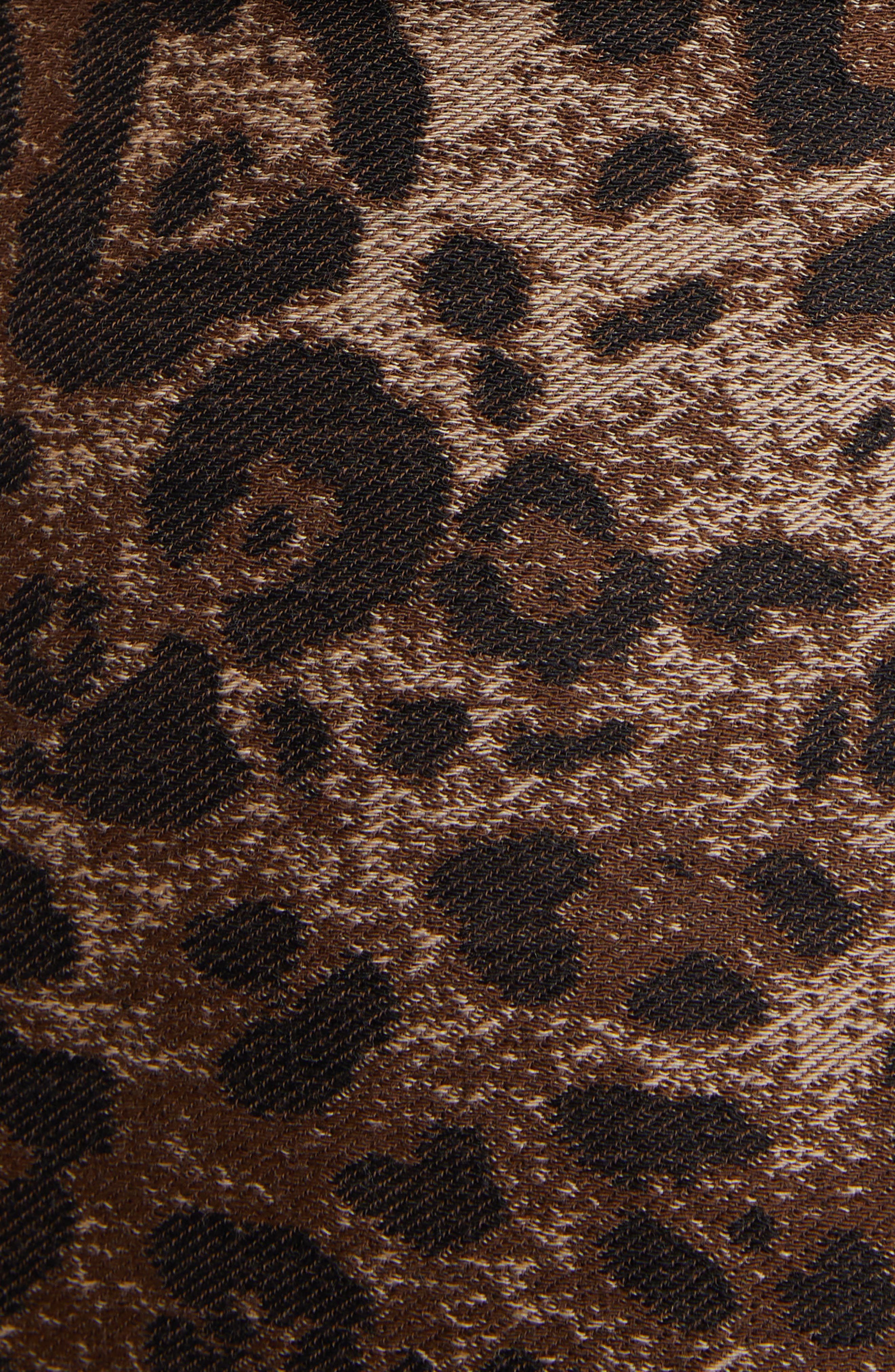 Leopard Print Jacquard Crop Jacket - 5