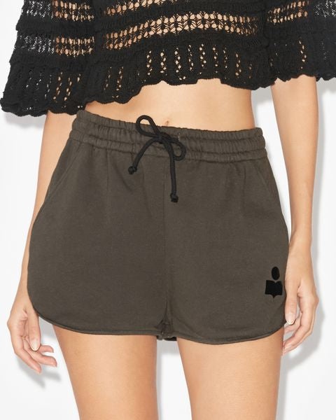 ISABEL MARANT｜SHORTS (MIFA (SH0022FA A1M07E 23EC)) Isabel Marant Étoile Women's Mifa Shorts with Logo in Ecru