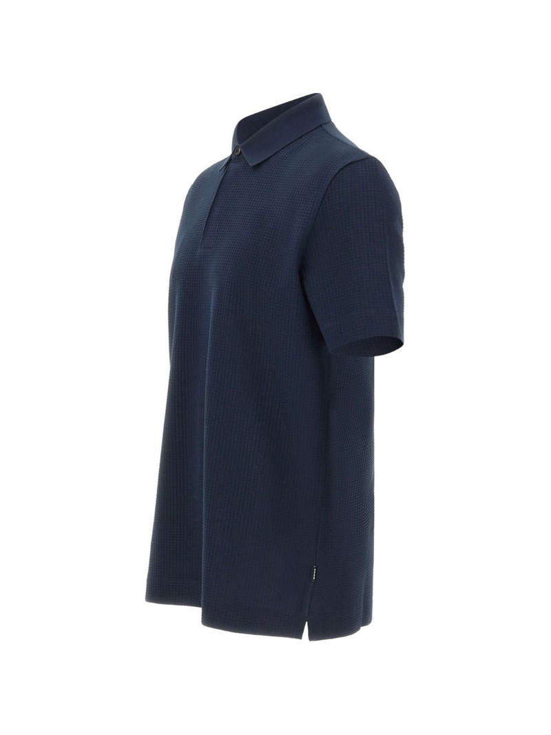 checked jacquard-texture polo shirt 3