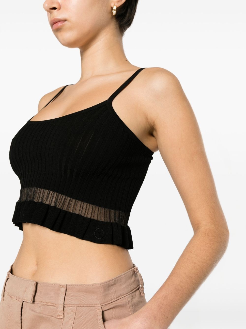 cropped ribbed-knit top - 5