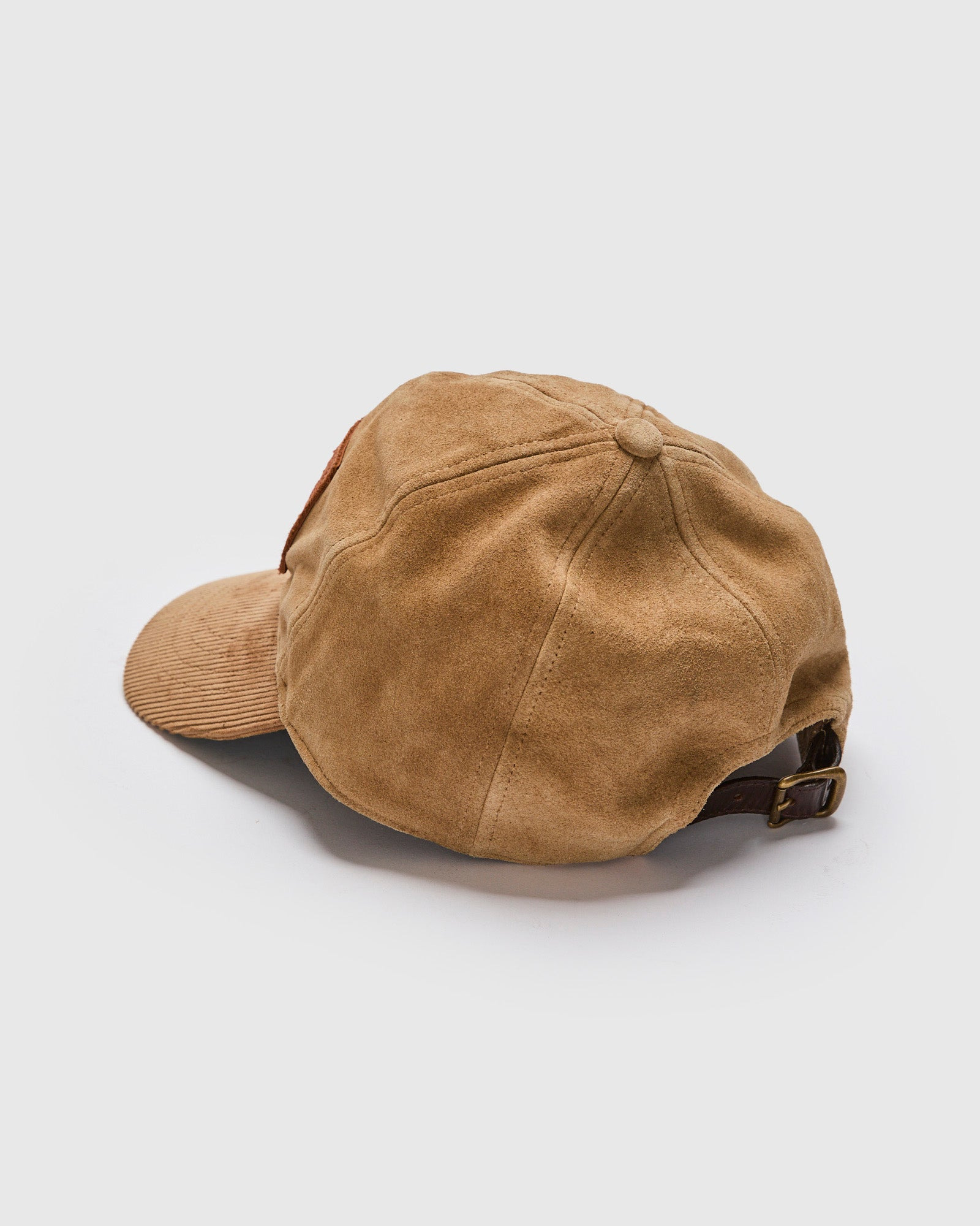 Ranch Logo Roughout Suede Cap in Tan - 2