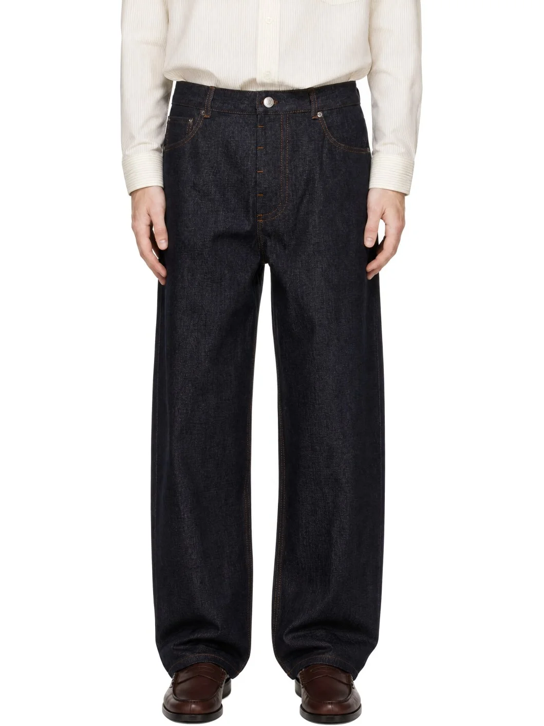 Indigo Baggy-Fit Cotton Jeans - 1