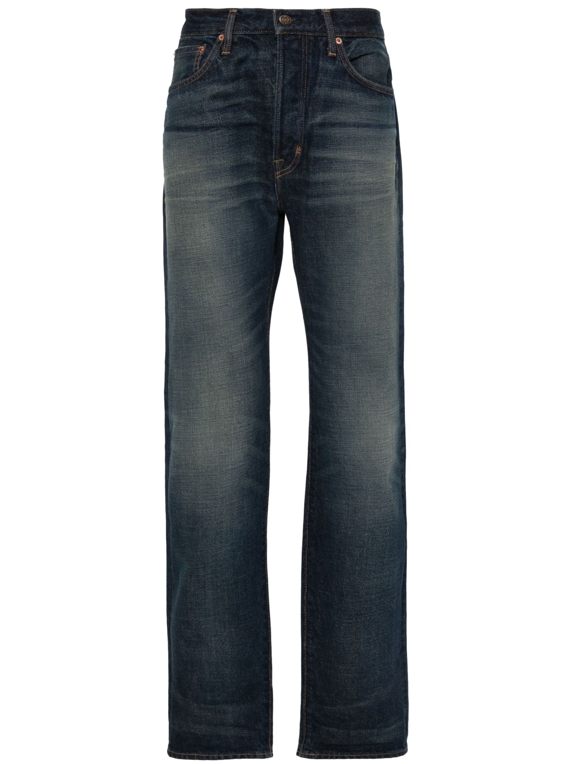 Blue Selvedge Straight-Leg Jeans - 1