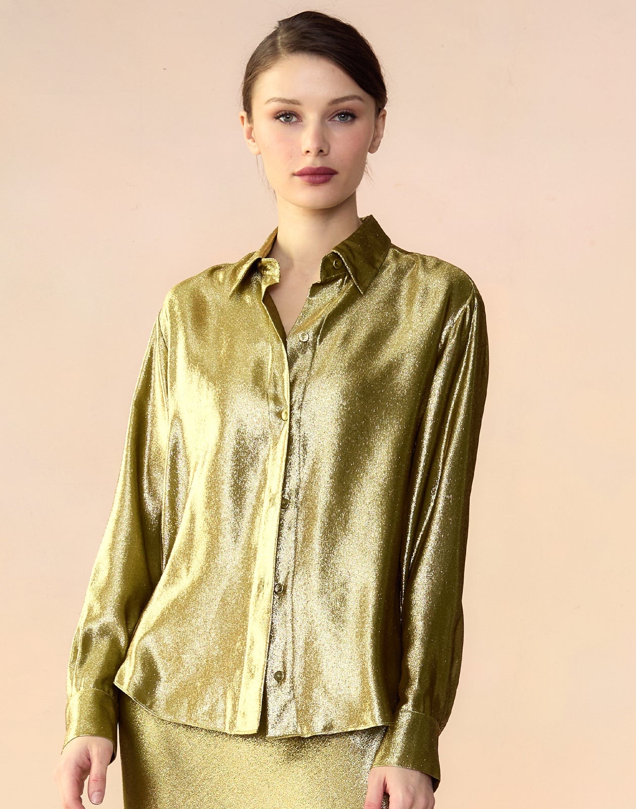 Liquid Gold Lamé Shirt - 6