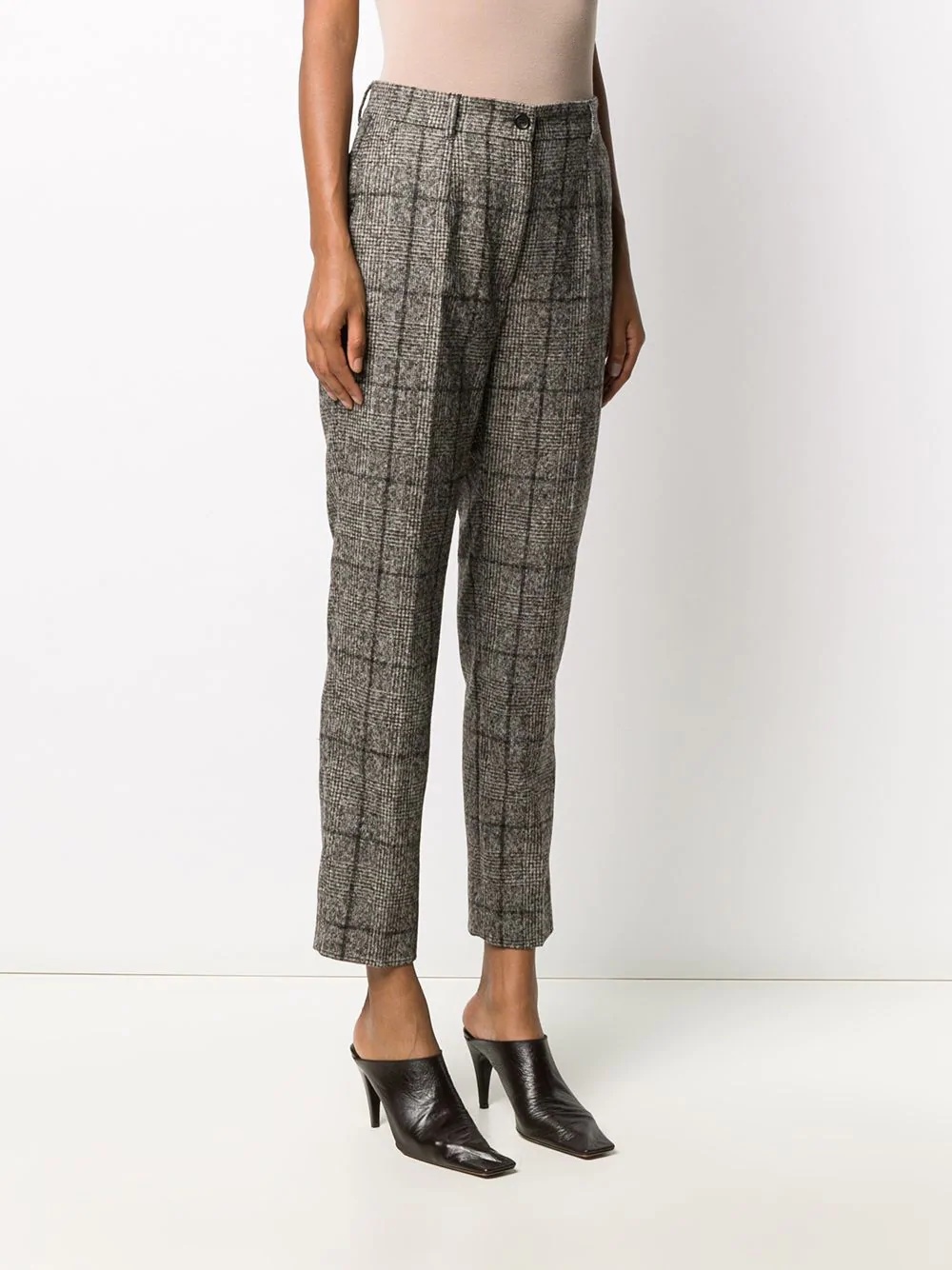 plaid-check tailored trousers - 3