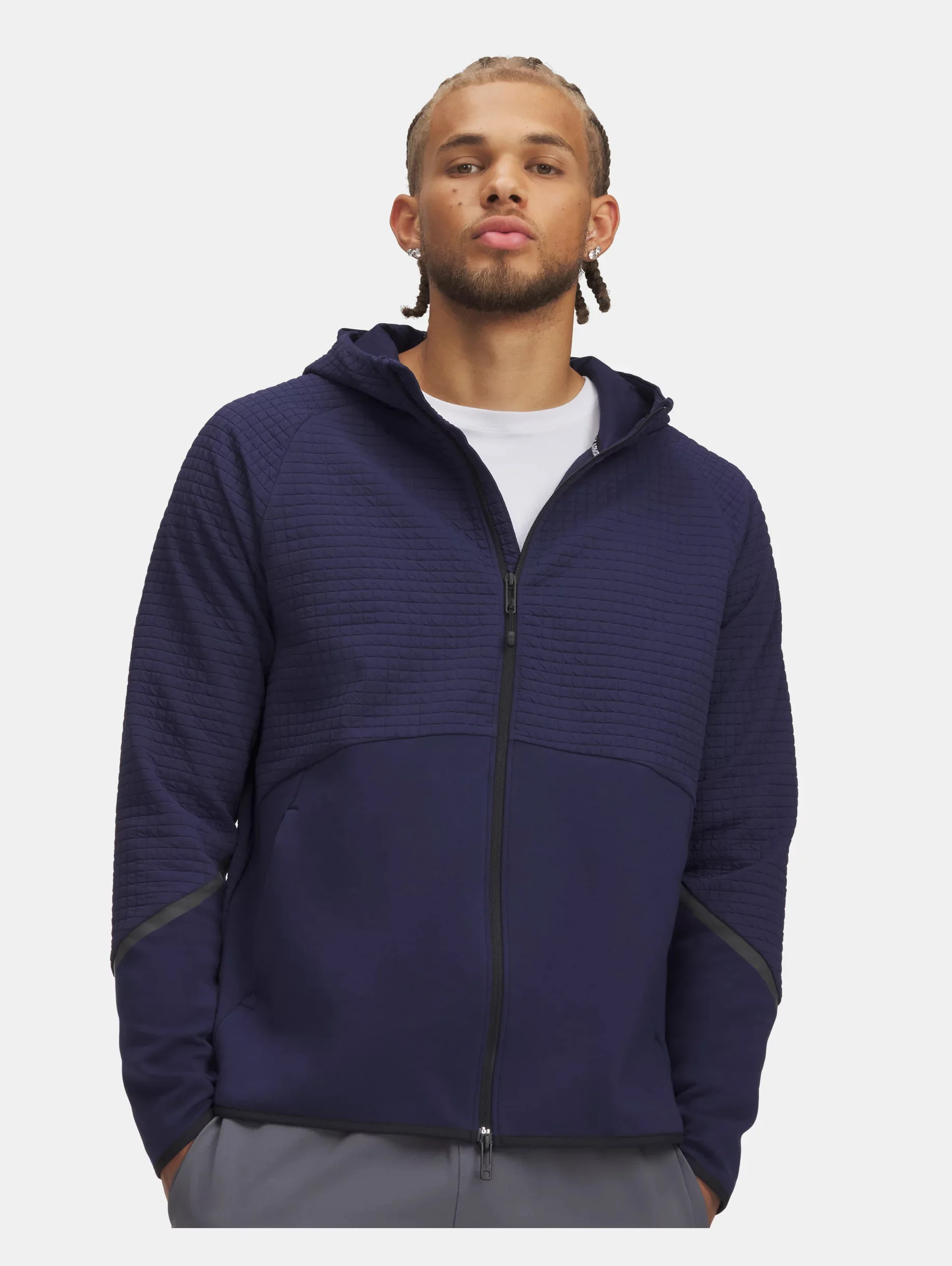 Men's UA Unstoppable Fleece Grid Full-Zip - 1