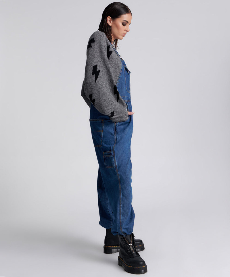 Stanton St Long Denim Overalls - Blue Night 4