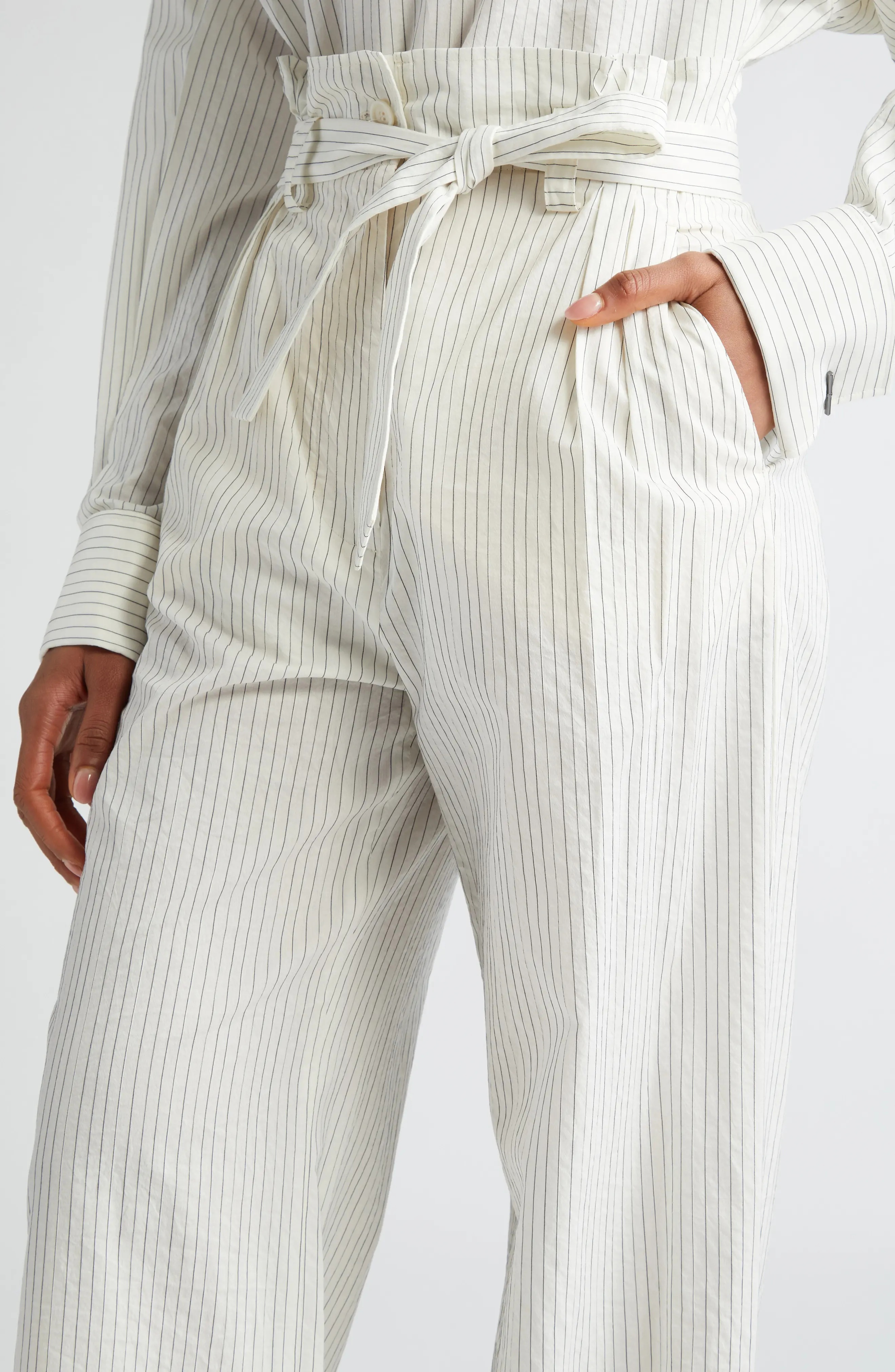 Xero Directional Stripe Cotton & Silk Pants - 5