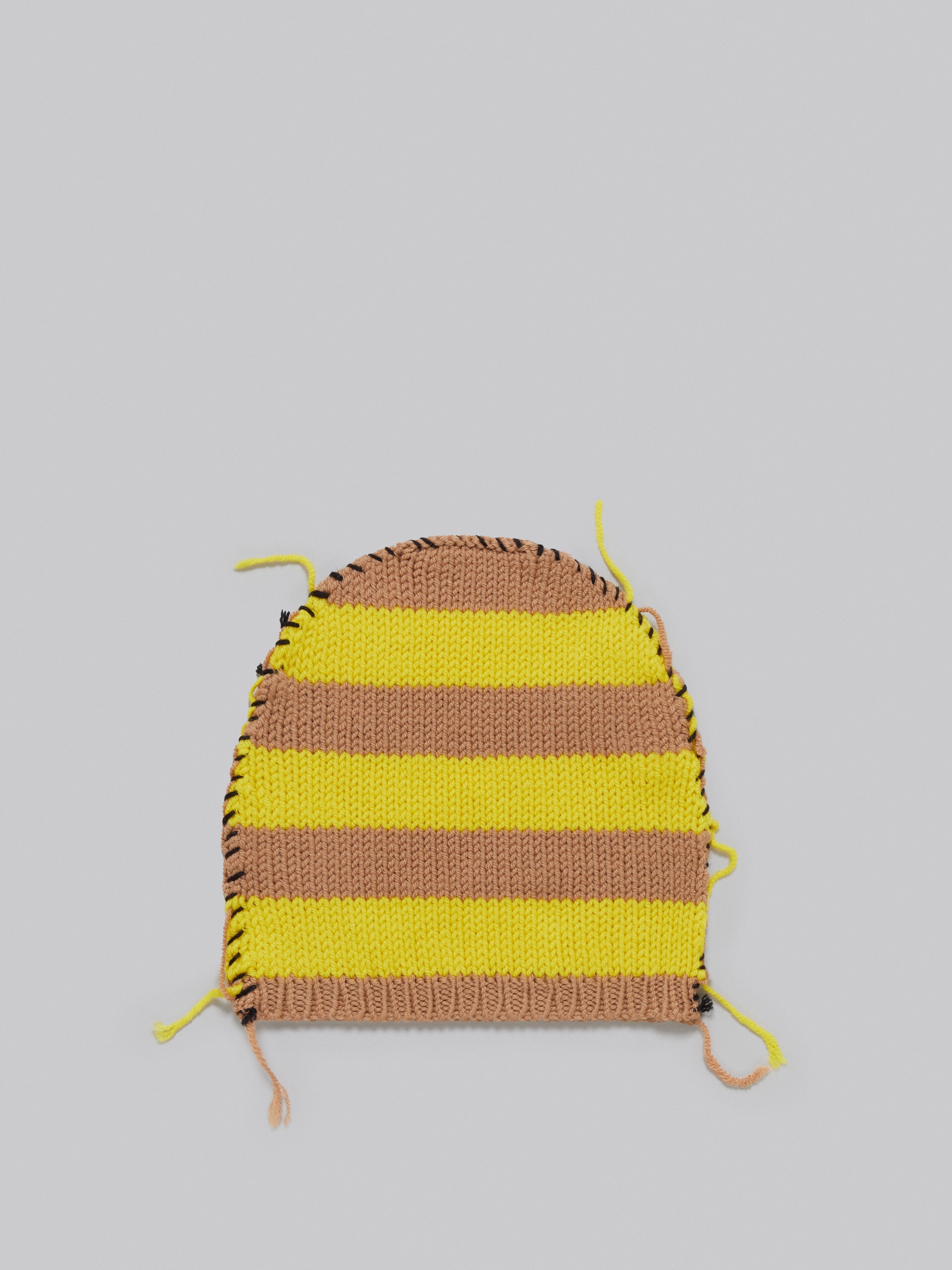 WOOL BALACLAVA WITH YELLOW AND BEIGE STRIPES - 3