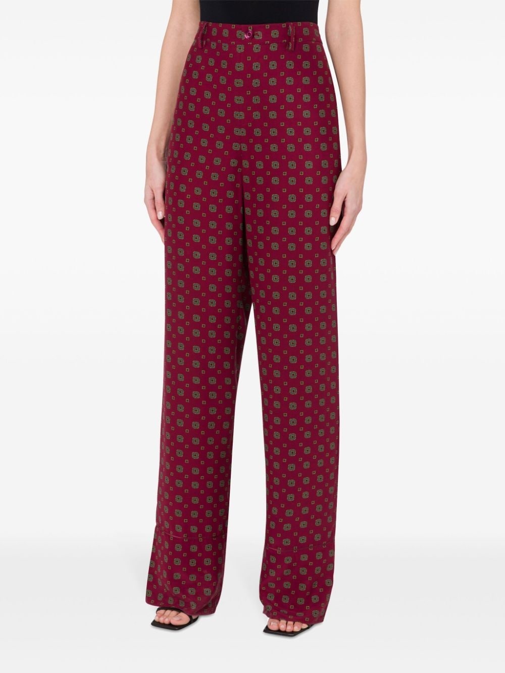 geometric-print high-rise trousers - 2