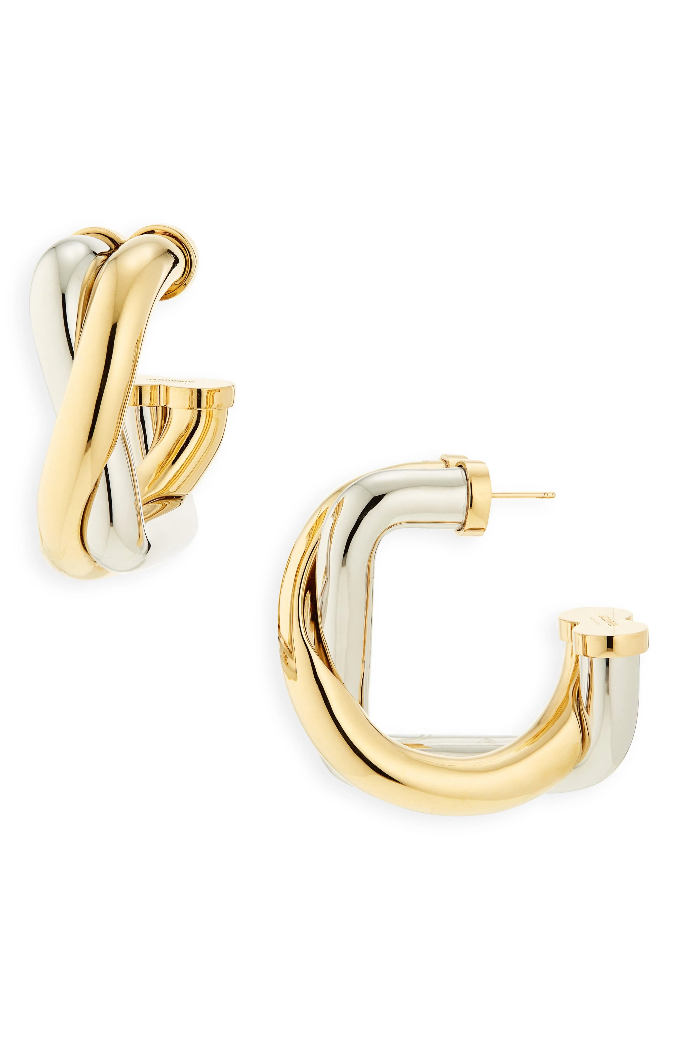 Jacquemus Les Boucles Doppio Hoop Earrings in Gold /Silver 276 at Nordstrom - 1