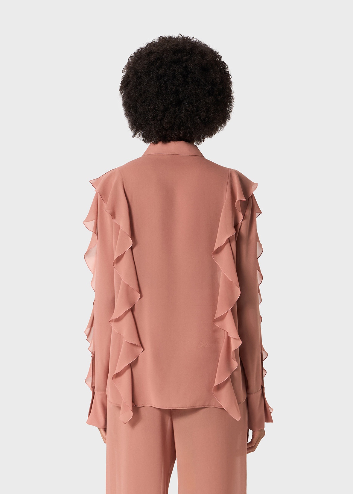 SILK SHIRT WITH RUFFLES - 4