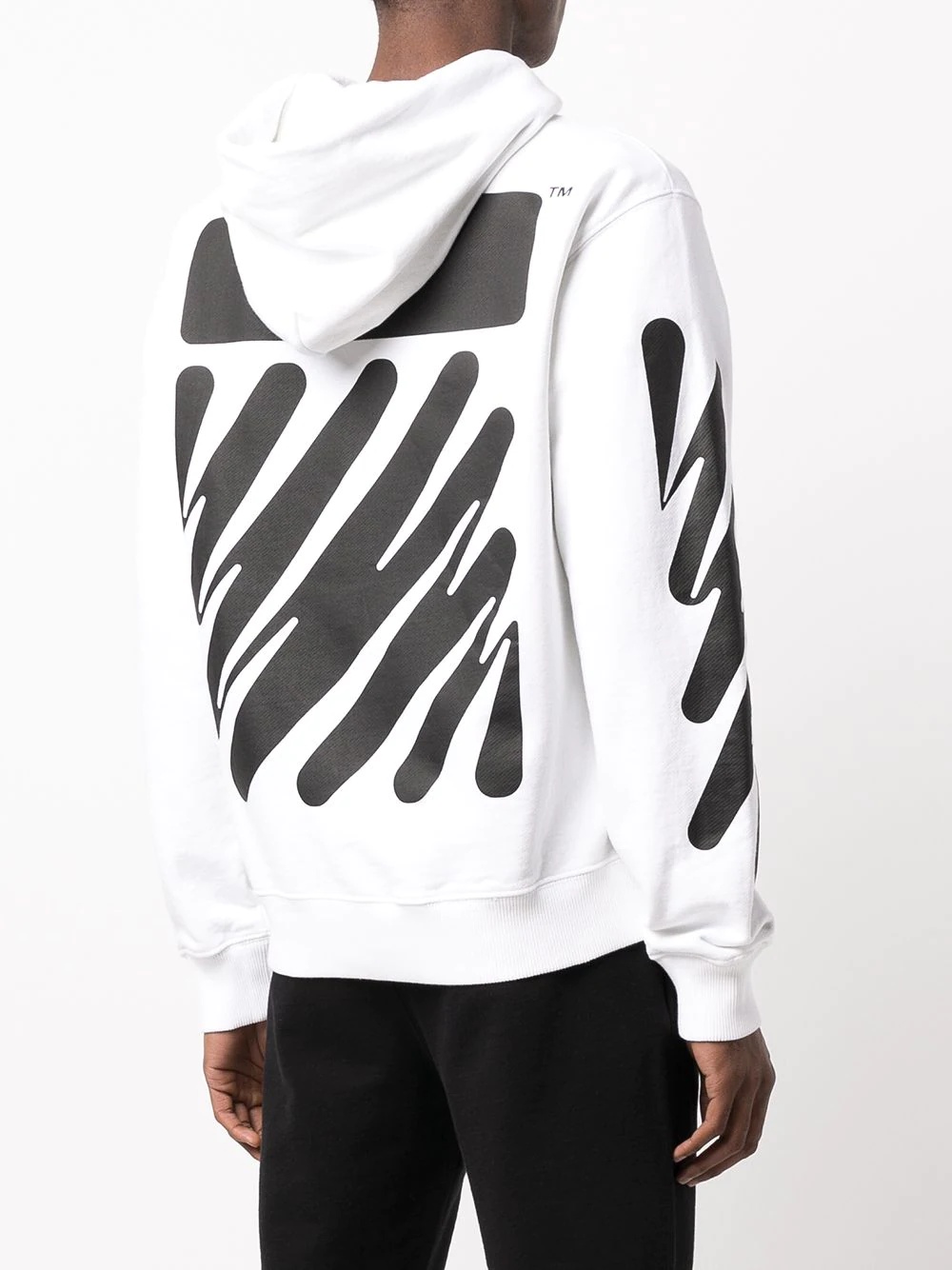 Wave Diag print zip-up hoodie - 4