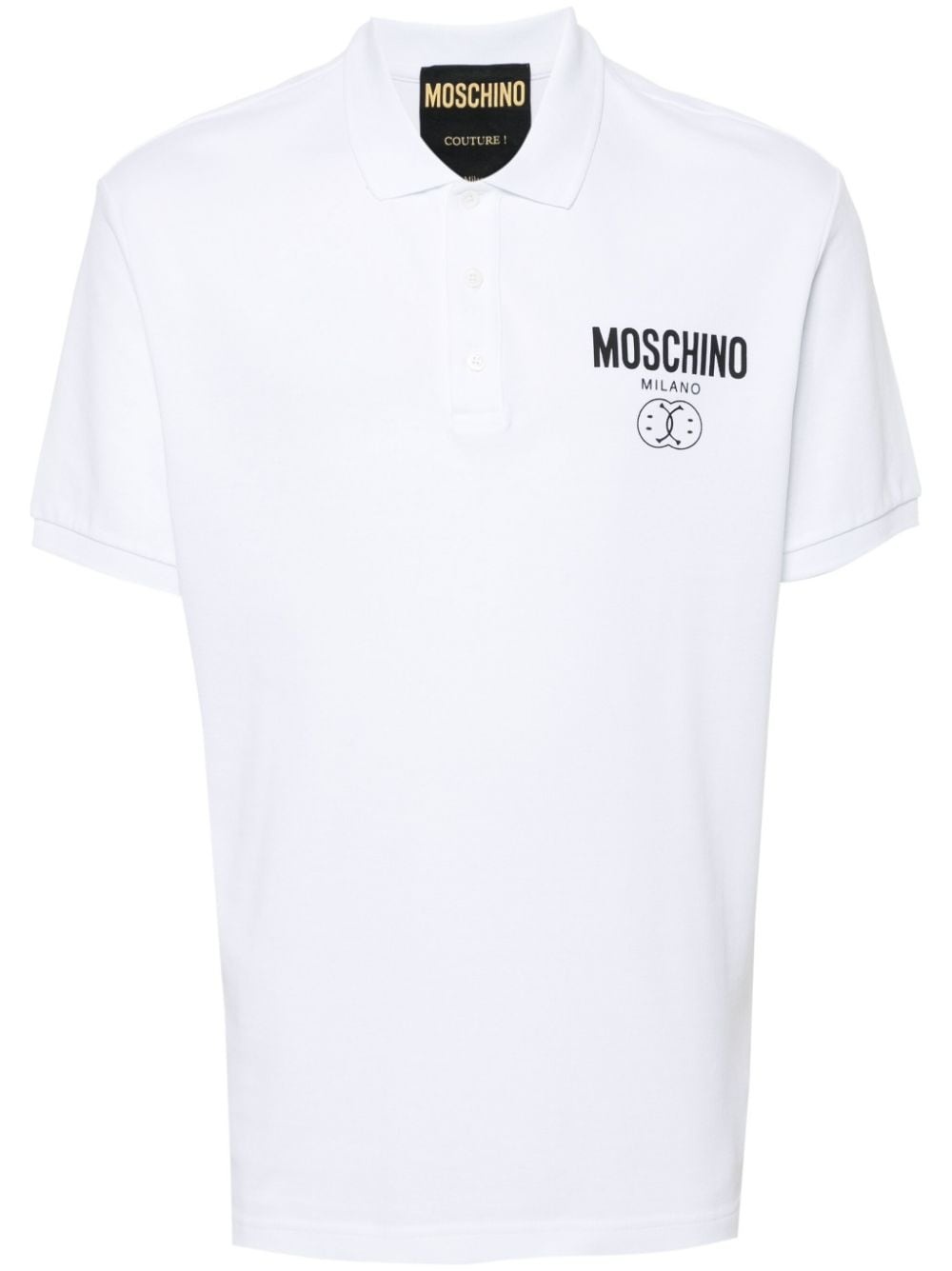logo-print cotton polo shirt - 1