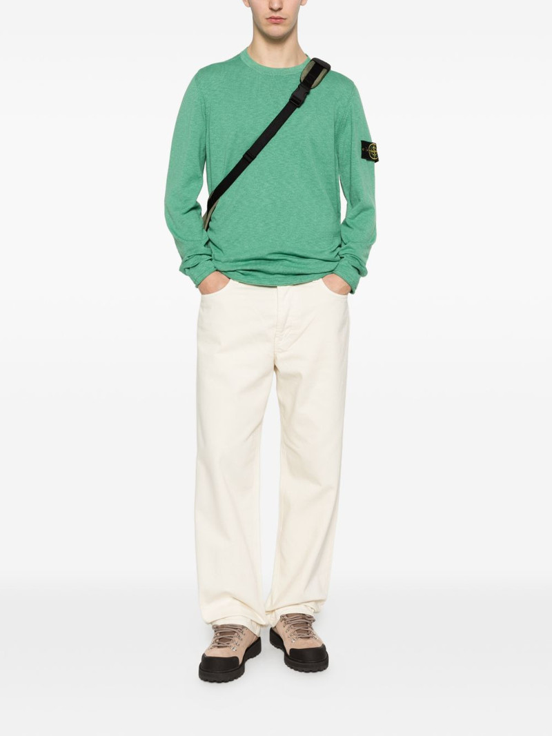 Stone Island logo-patch crew-neck sweater outlook