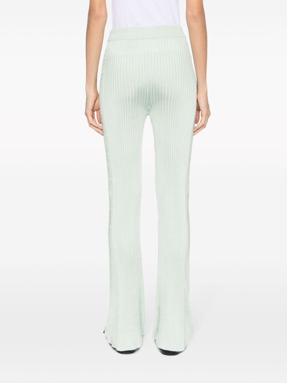 fully-pleated flared-leg trousers - 4