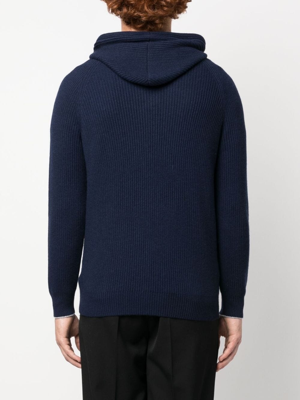 logo-embroidered zip-up hoodie - 4