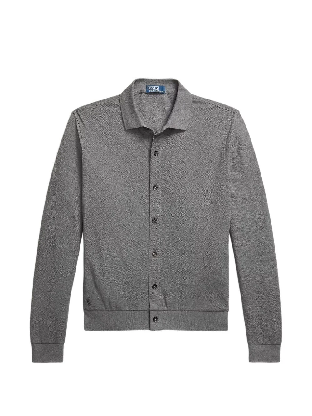 honeycomb texture collared pullover - 1