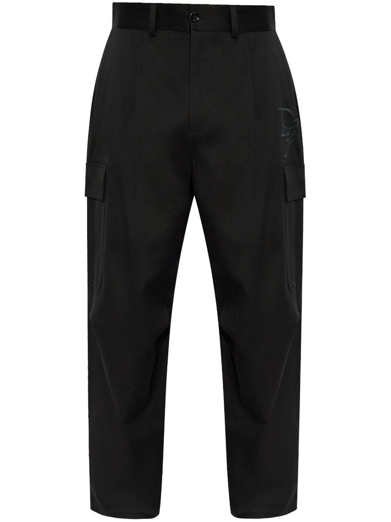 logo-embroidered cargo trousers 1