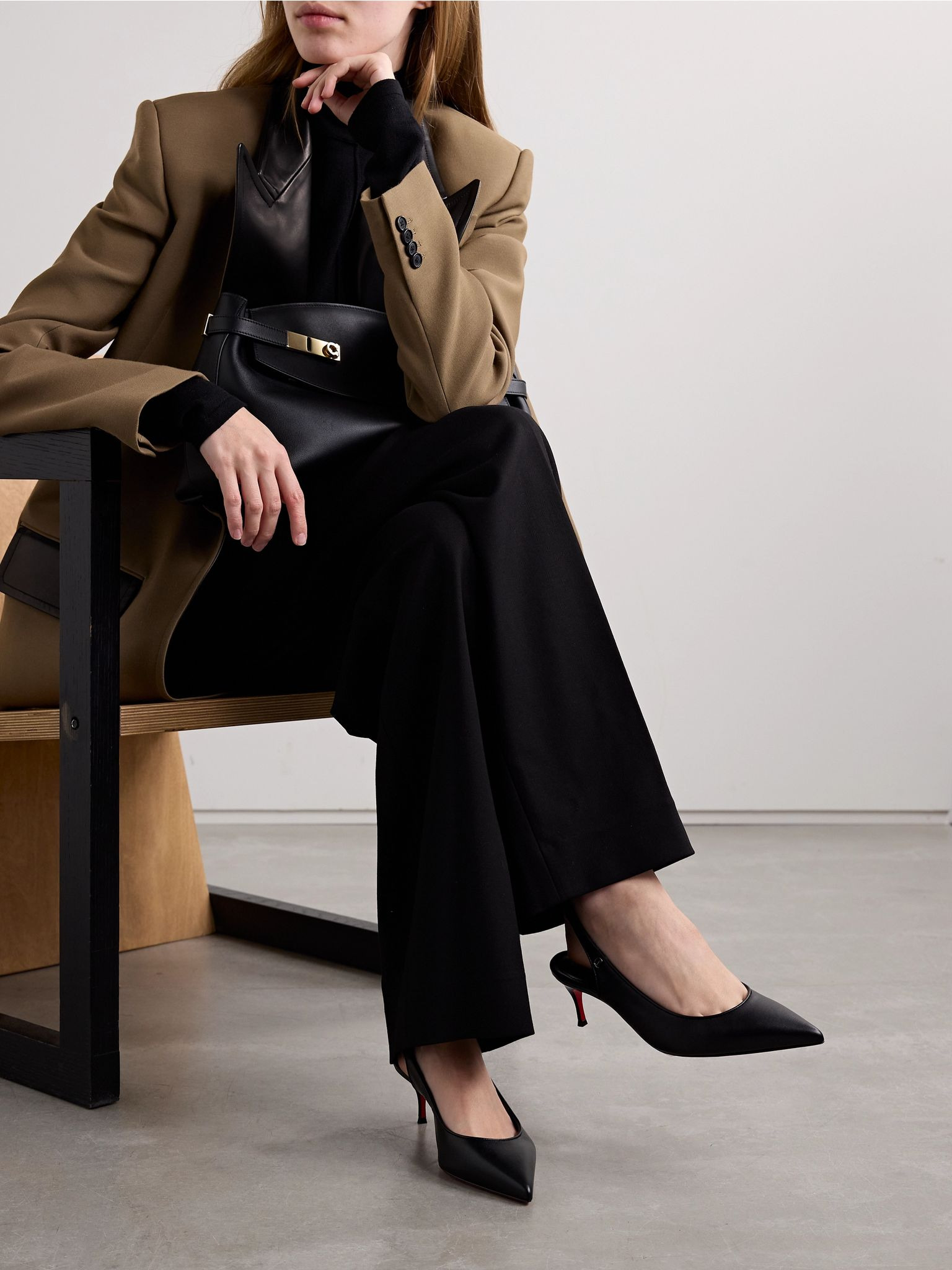 Sporty Kate 45 leather slingback pumps Black - 2