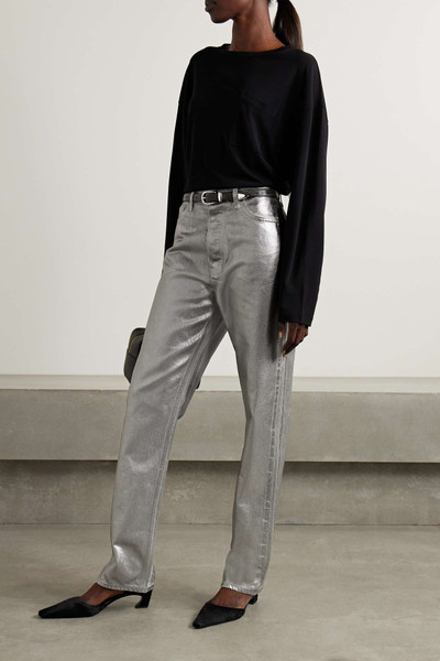 VERONICA BEARD Daniela high-rise straight-leg metallic coated jeans outlook