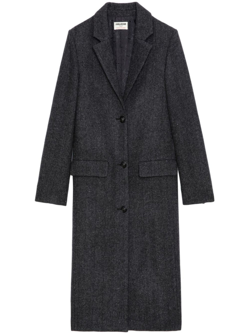 wool-blend single-breasted coat - 1