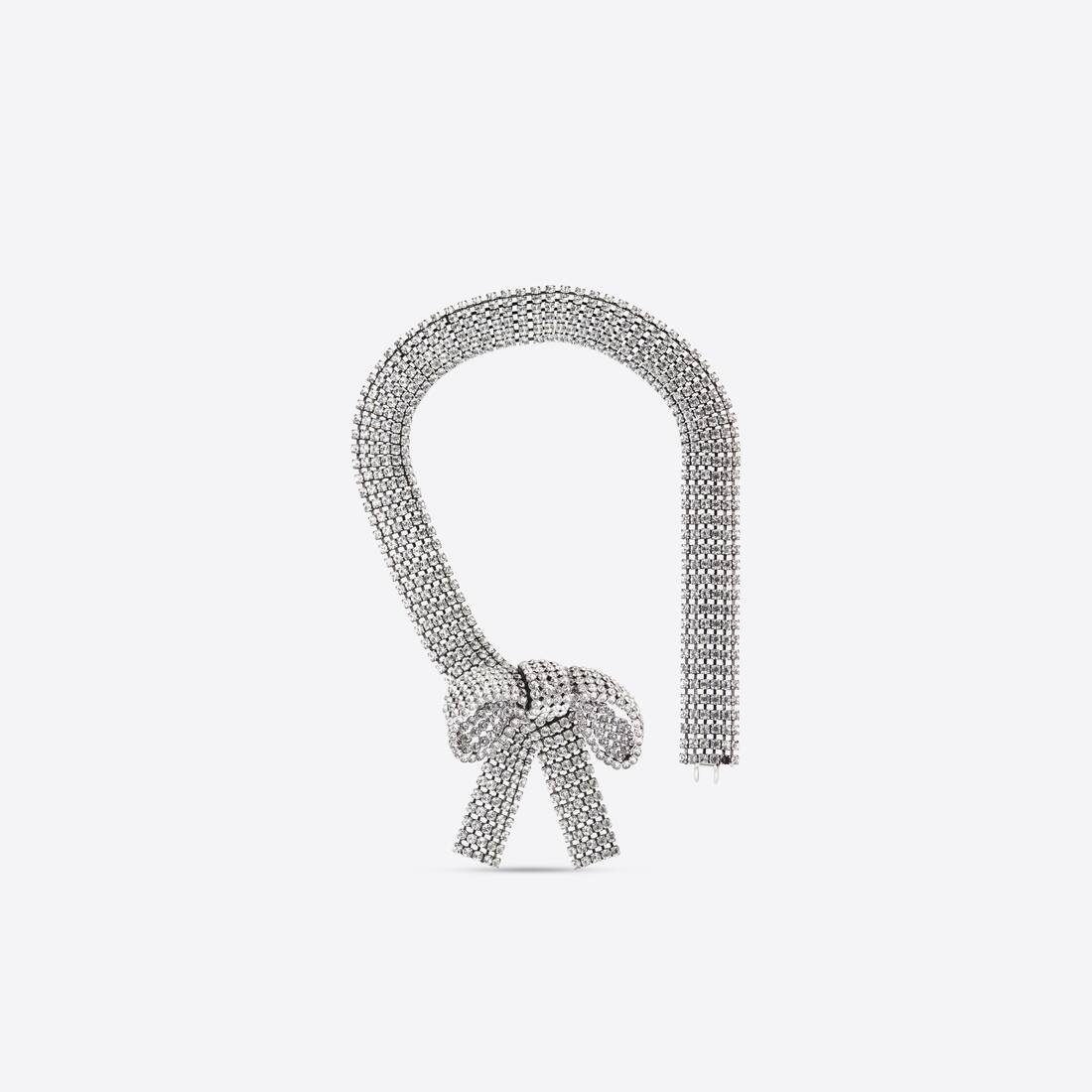 Women's Bow Necklace in Silver - 4