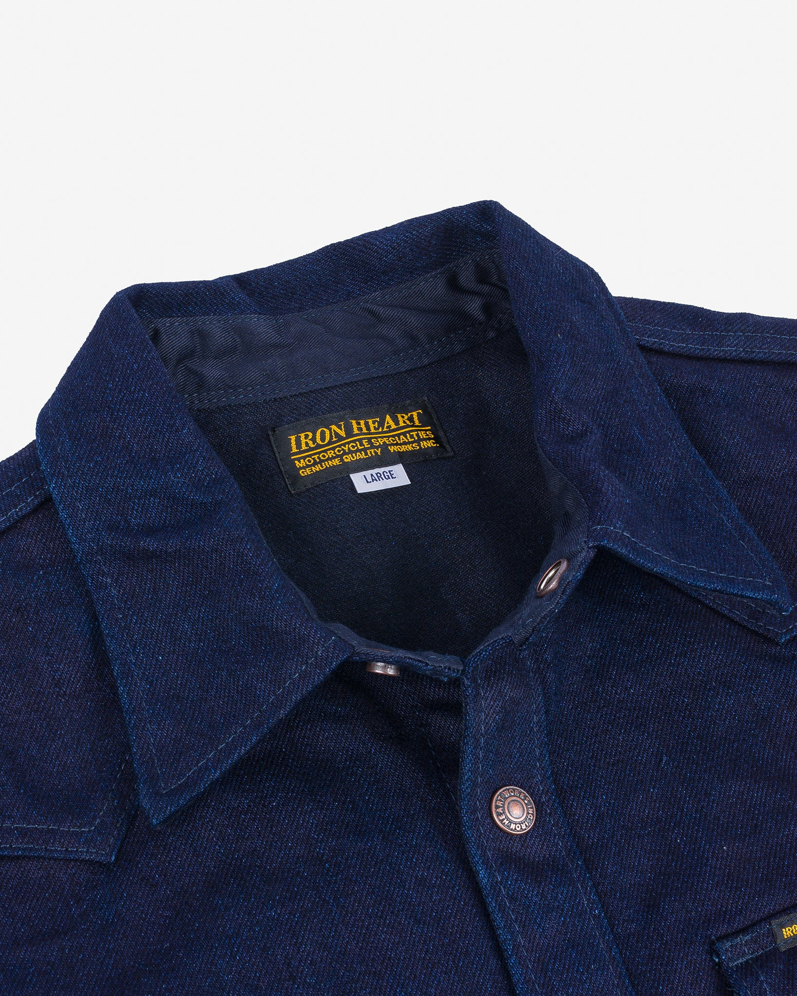 IHSH-409-IB 19oz Selvedge Denim CPO Shirt - Indigo/Black - 8