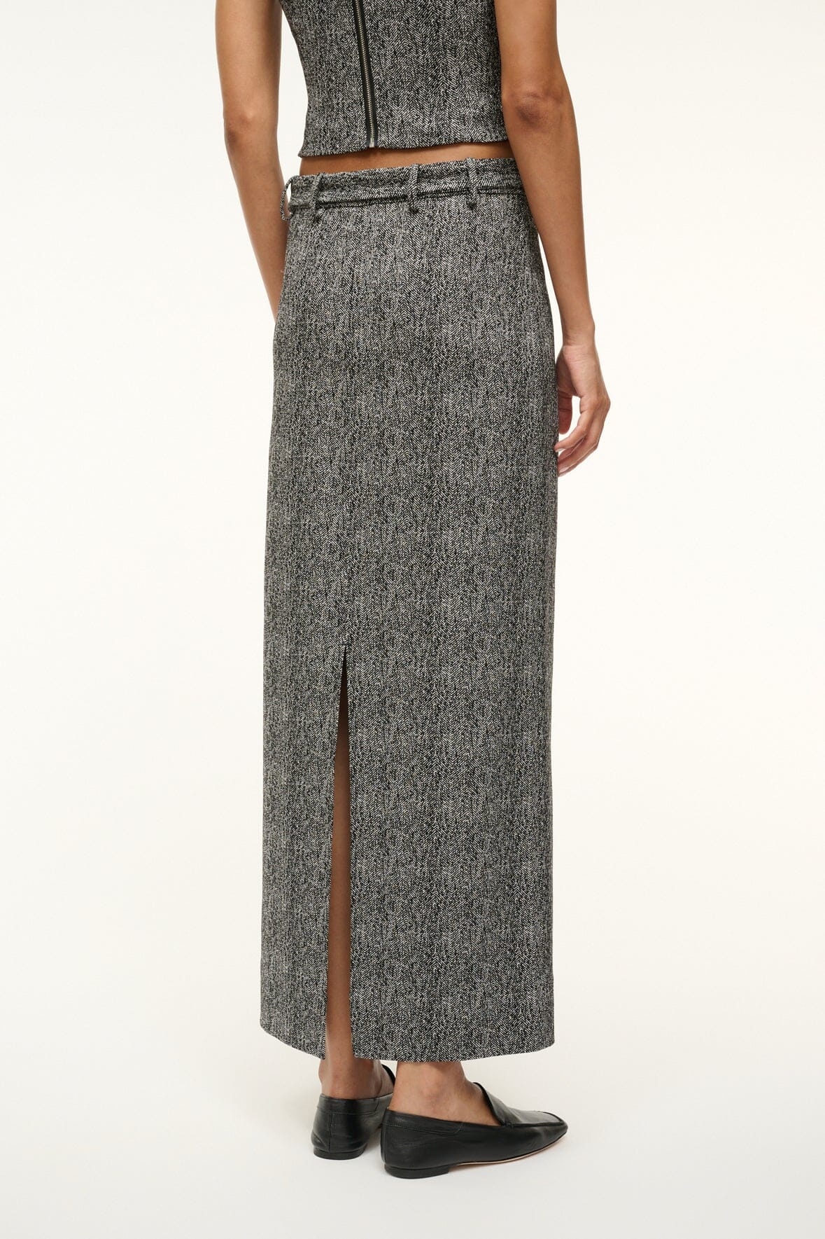 STAUD MURRAY SKIRT TEXTURED HERRINGBONE - 4