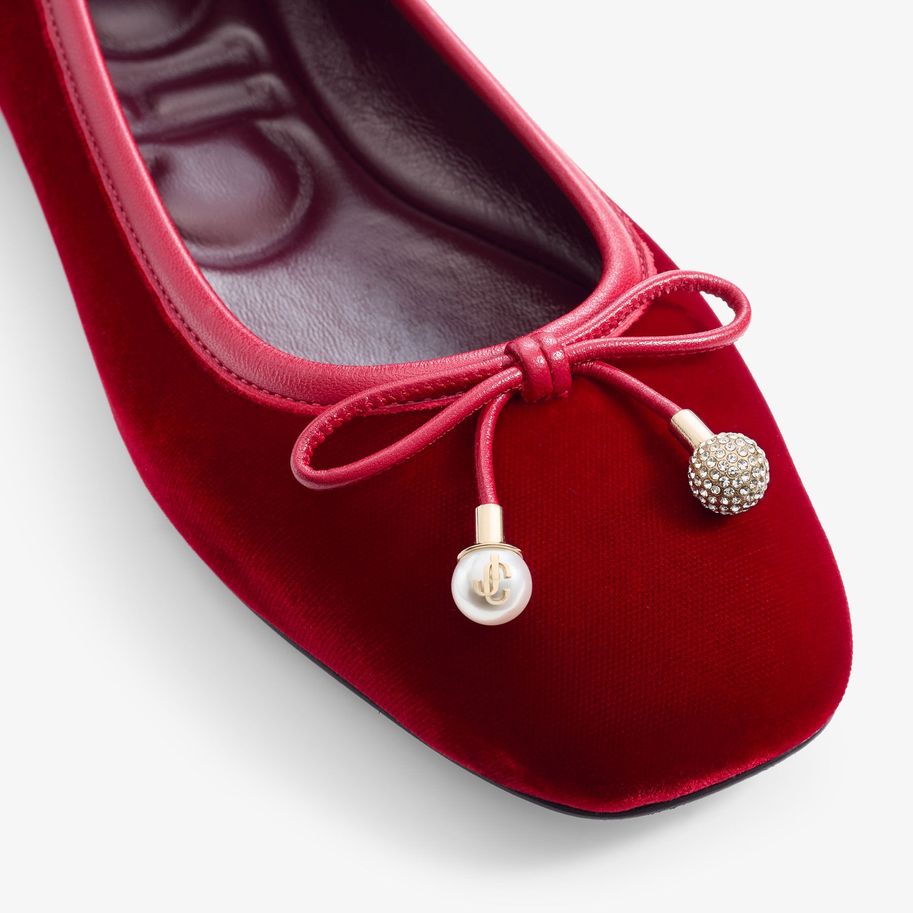 Elme Flat
Ruby Red Velvet Flats - 4