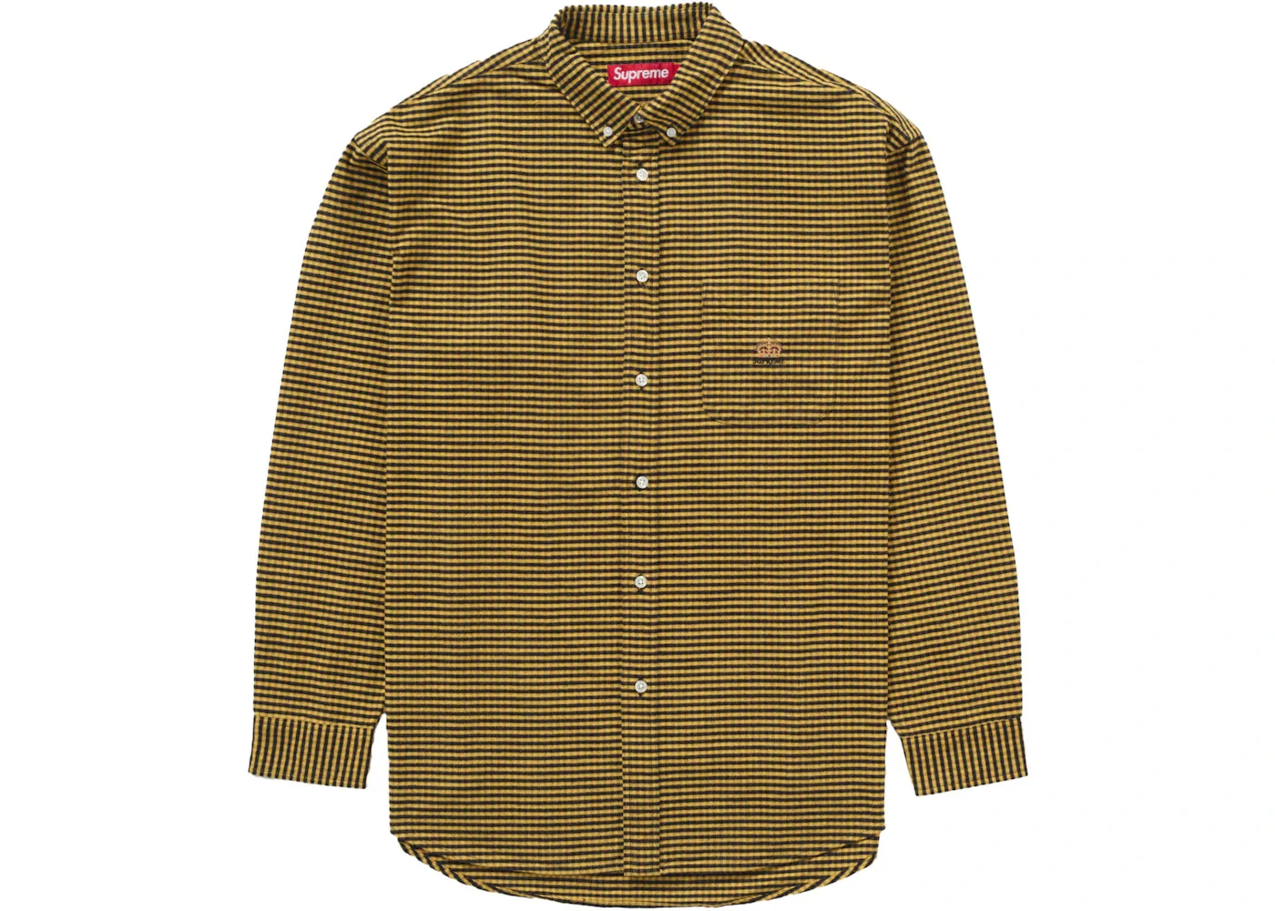 Supreme Loose Fit Flannel Oxford Shirt Yellow Plaid - 1