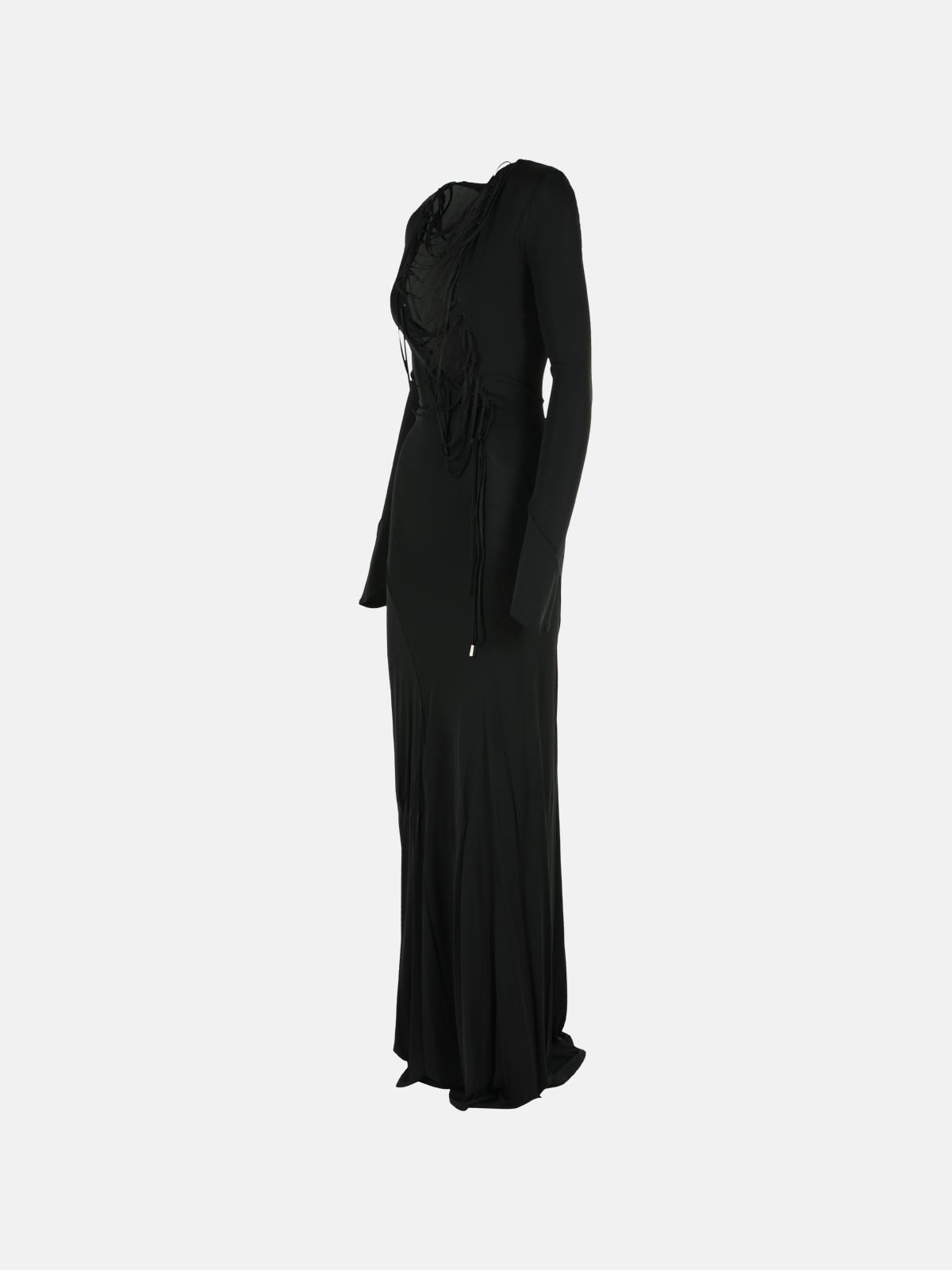 BLACK VISCOSE DRESS - 2