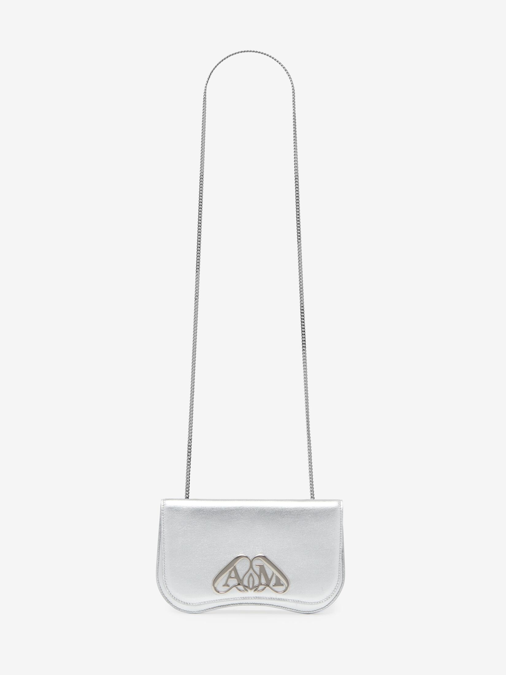 Women's The Seal Phone Mini Bag With Chain in Silver - 4