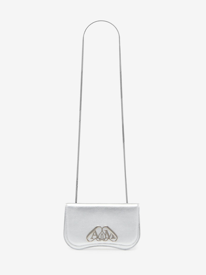 Women's The Seal Phone Mini Bag With Chain in Silver 4