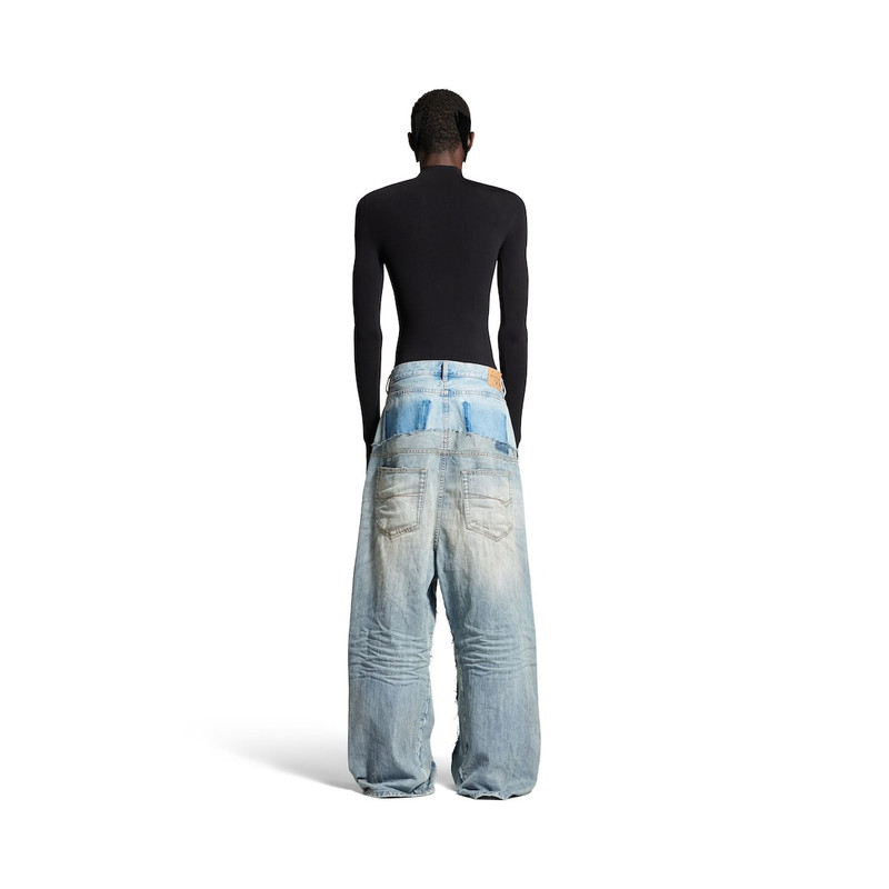 BALENCIAGA Men's Cut-up Baggy Pants in Blue - 805094TRW903969