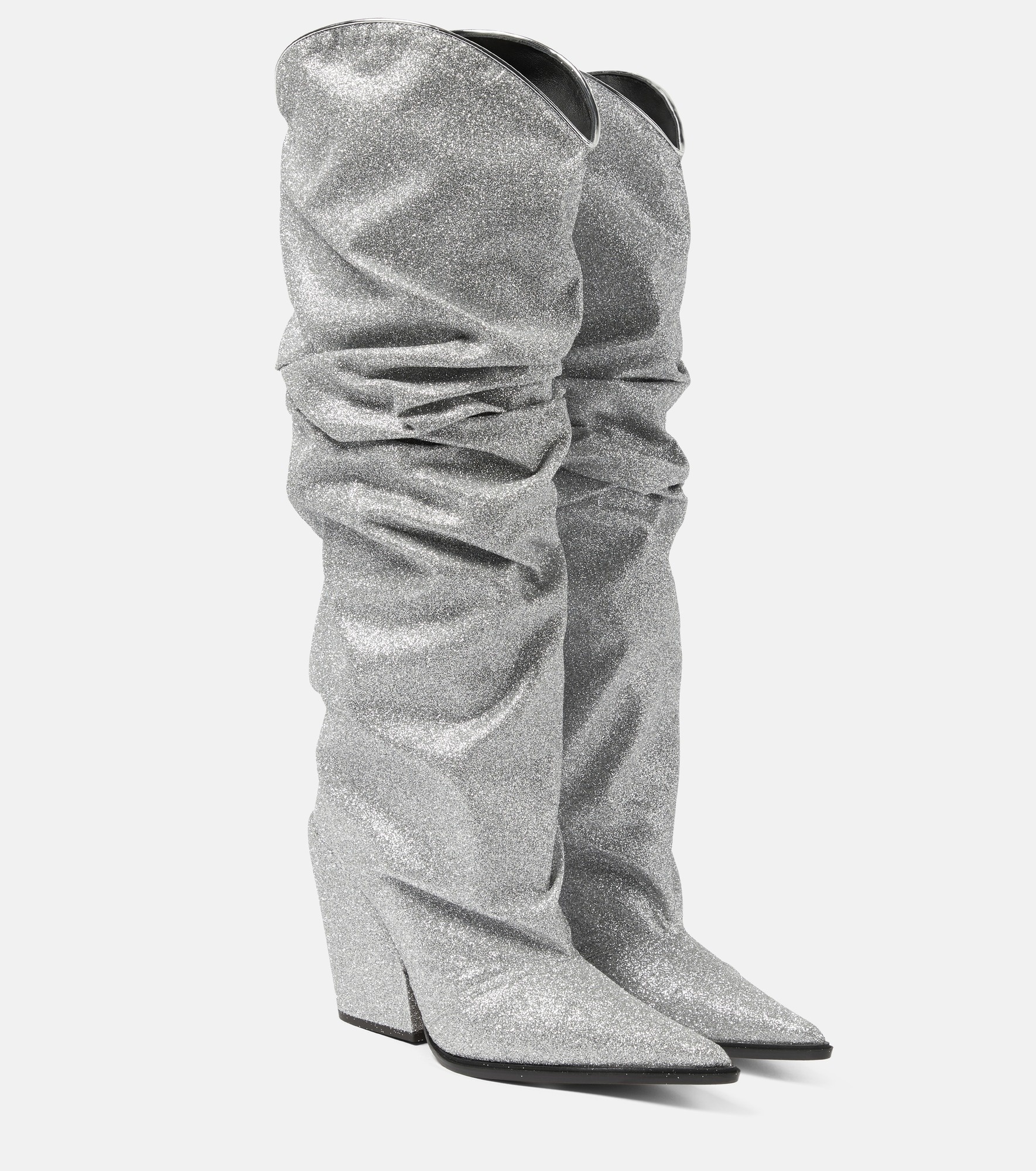 Glitter knee-high boots - 1