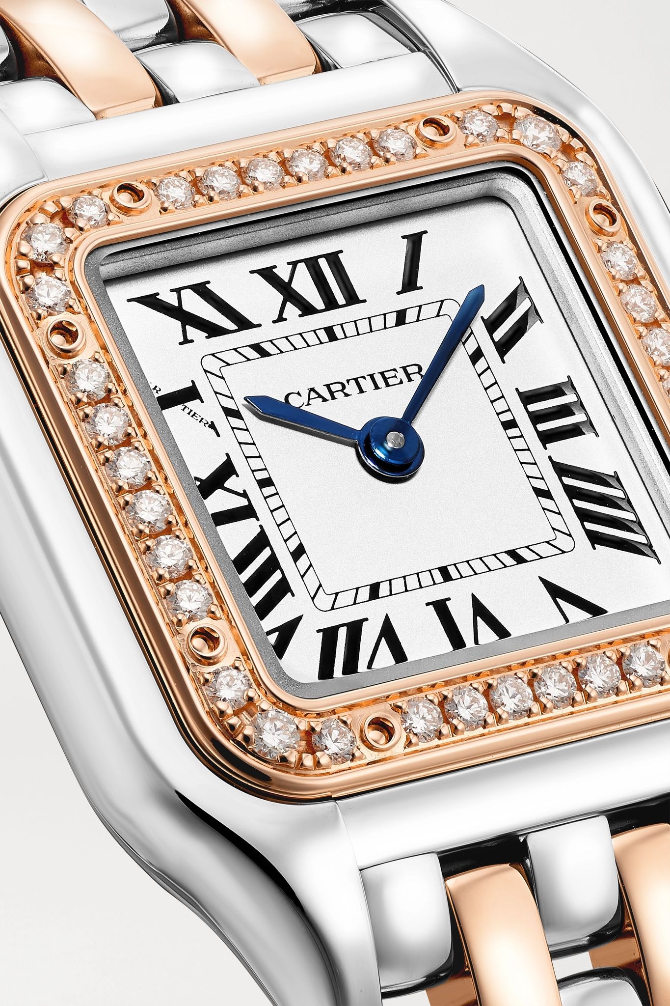 Panthère de Cartier 22mm small 18-karat rose gold and stainless steel diamond watch - 5