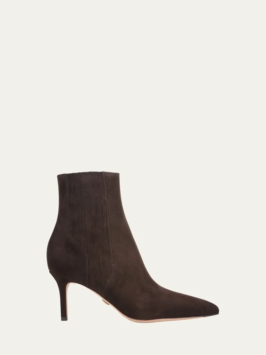 Lisa Suede Stiletto Ankle Booties - 1