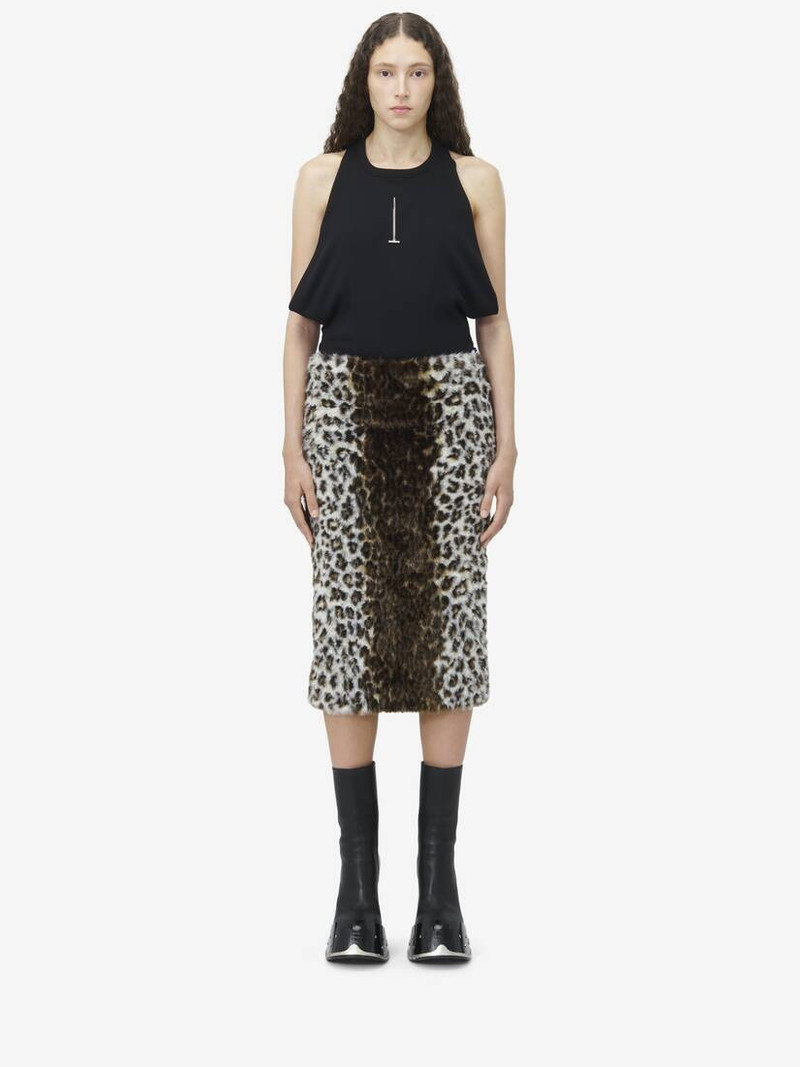Leopard Jacquard Pencil Skirt 1