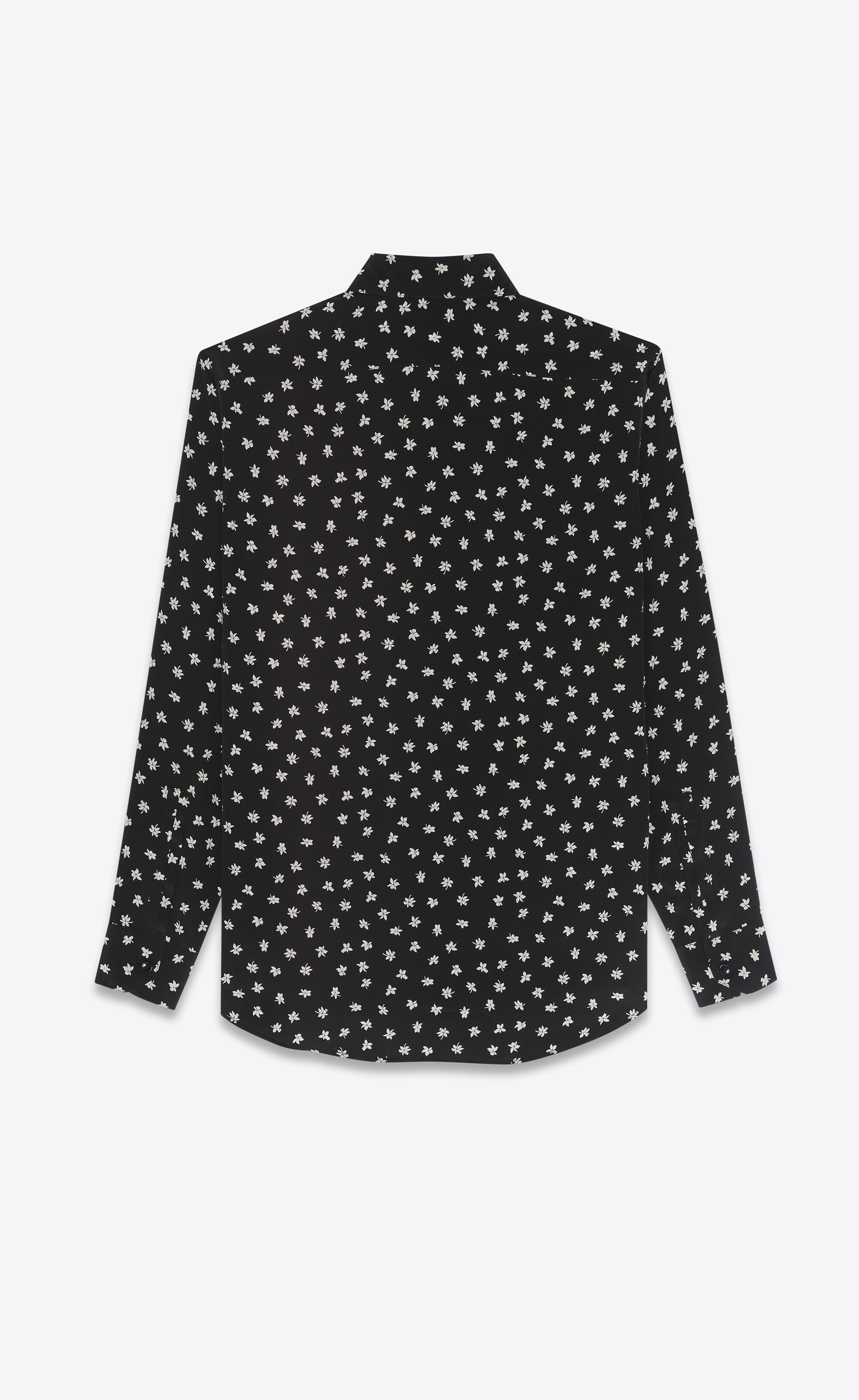 orchid-printed shirt in crepe de chine - 2