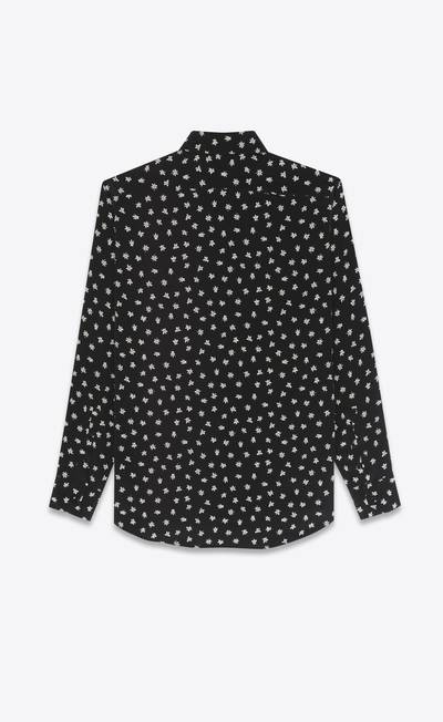 SAINT LAURENT orchid-printed shirt in crepe de chine outlook