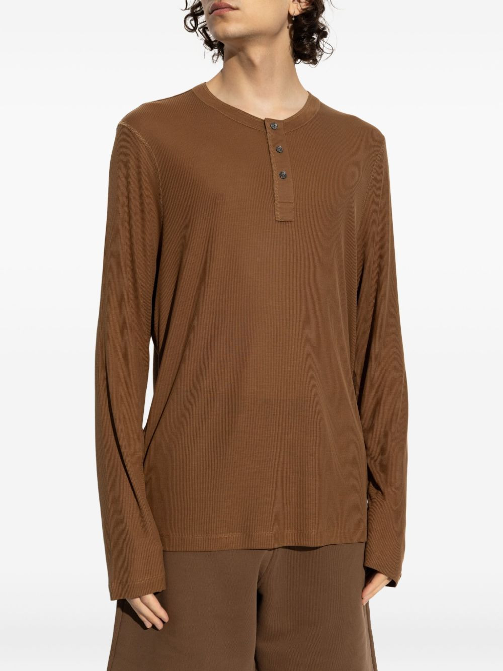 ribbed Henley T-shirt - 3