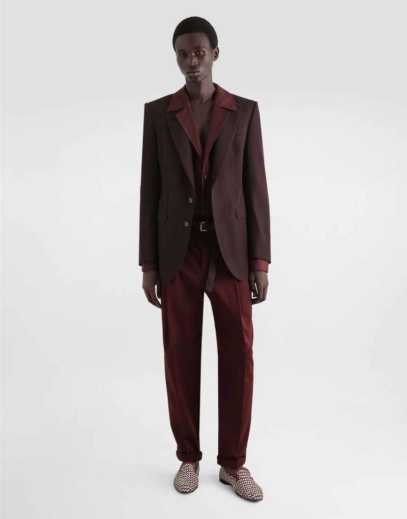 Dolce & Gabbana Long-sleeved V-neck shirt in linen fabric outlook