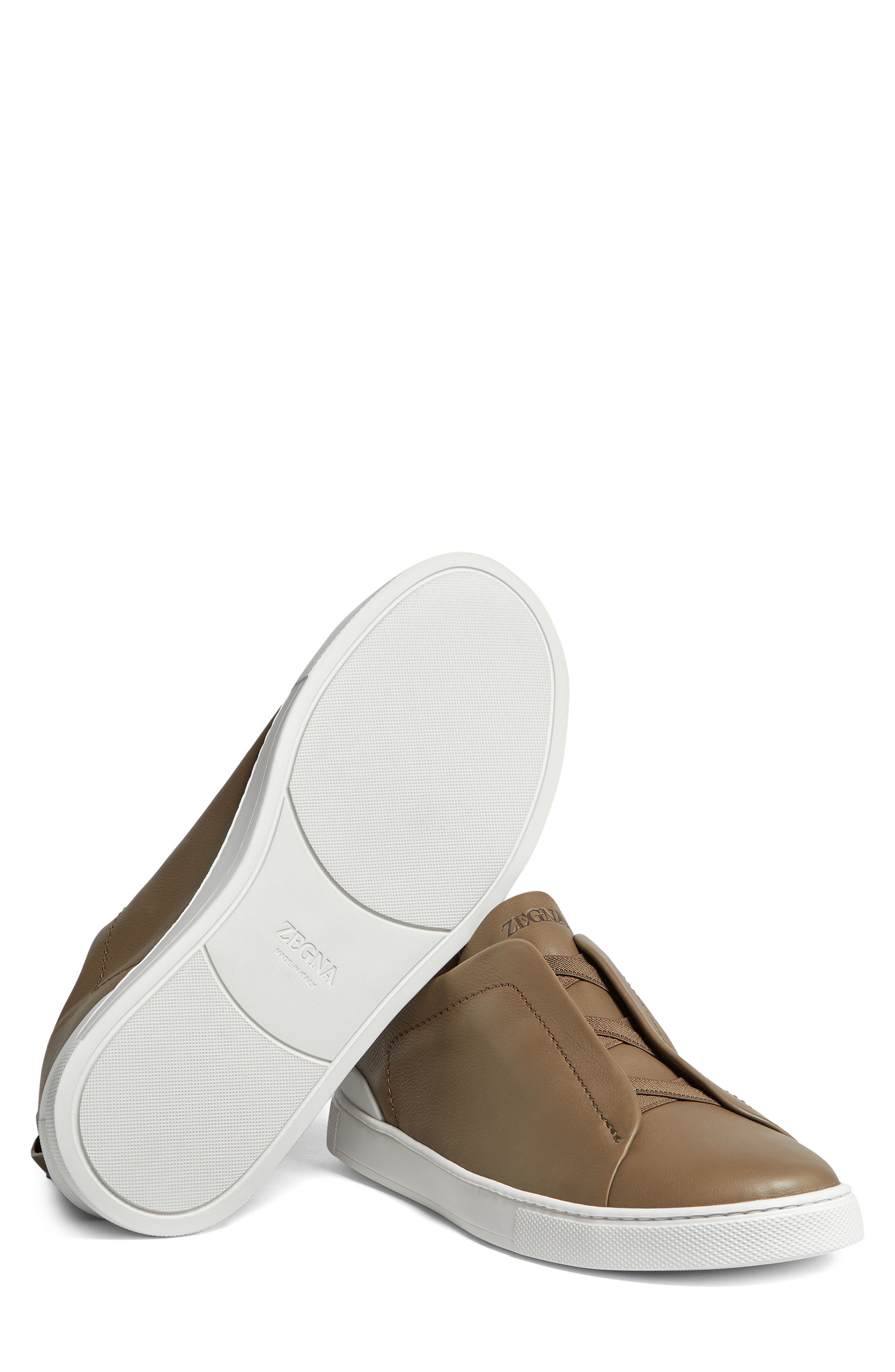 ZEGNA Triple Stitch SECONDSKIN Sneaker in Khaki at Nordstrom - 5
