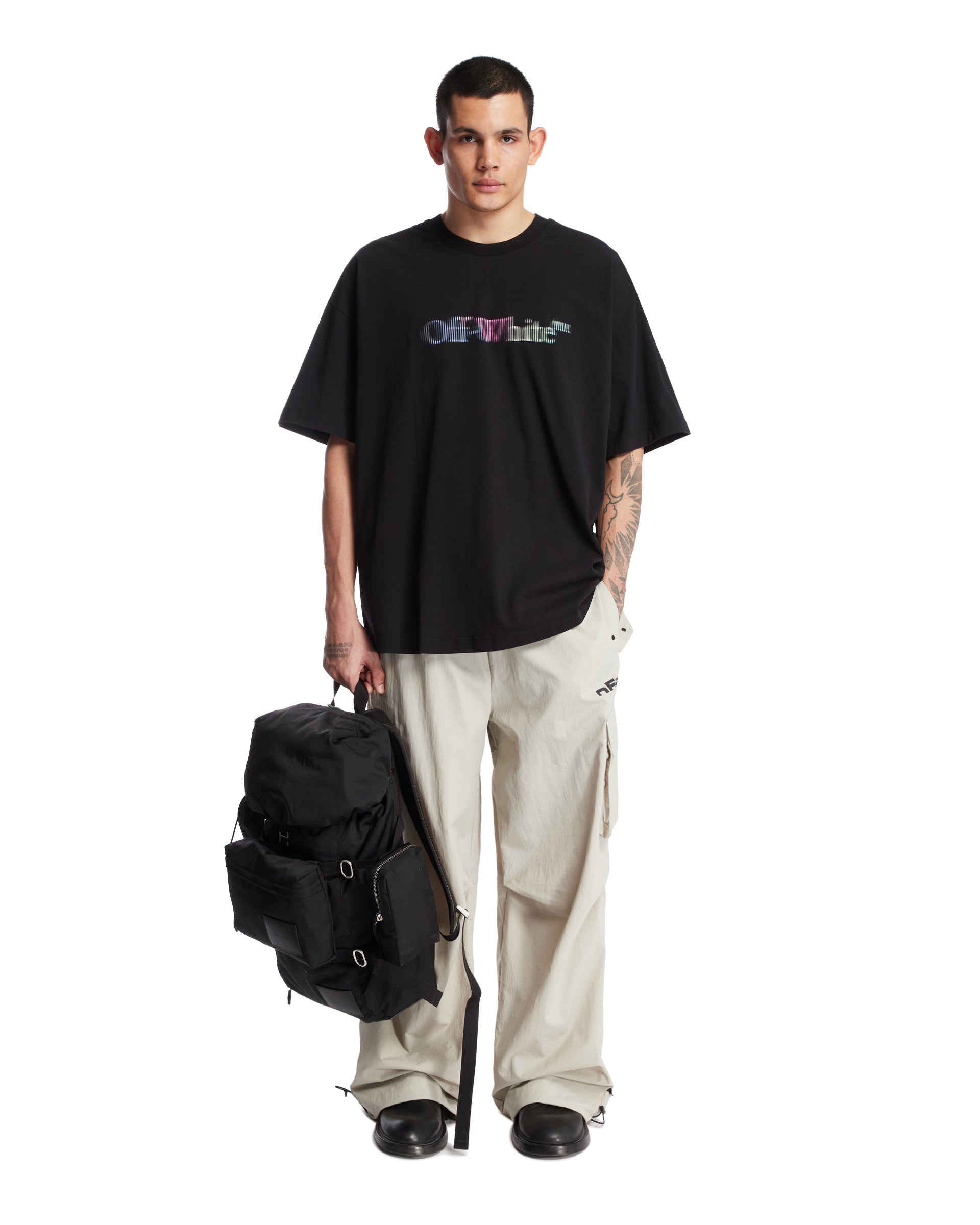 Black Cotton T-Shirt with Logo - 2