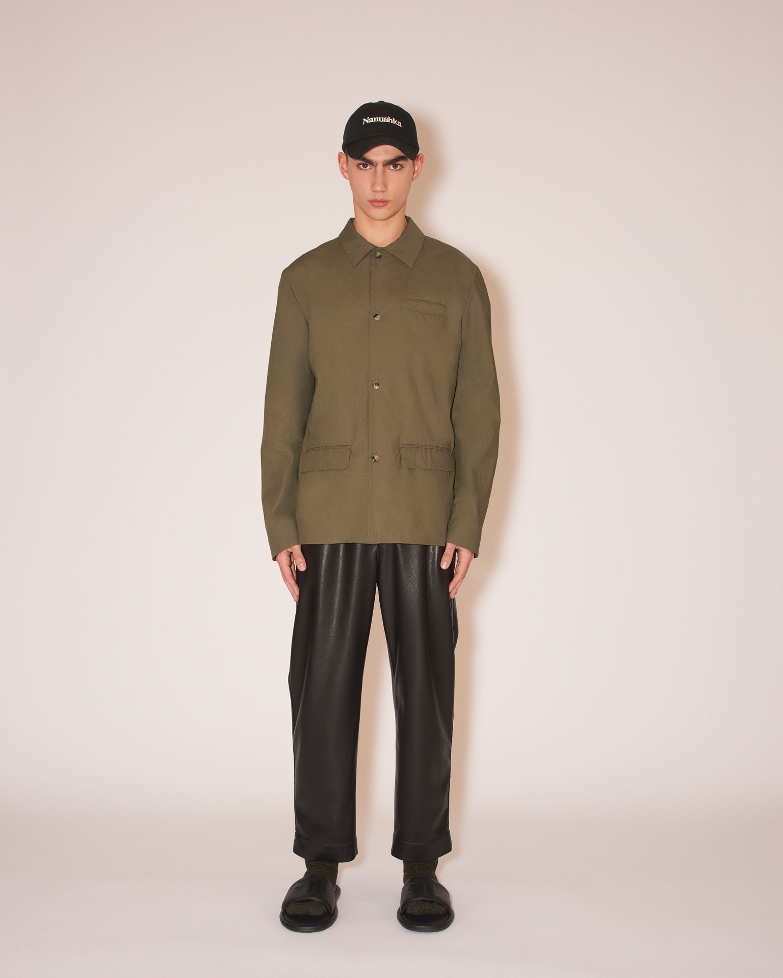 JAO - Point-collar overshirt - Olive - 3
